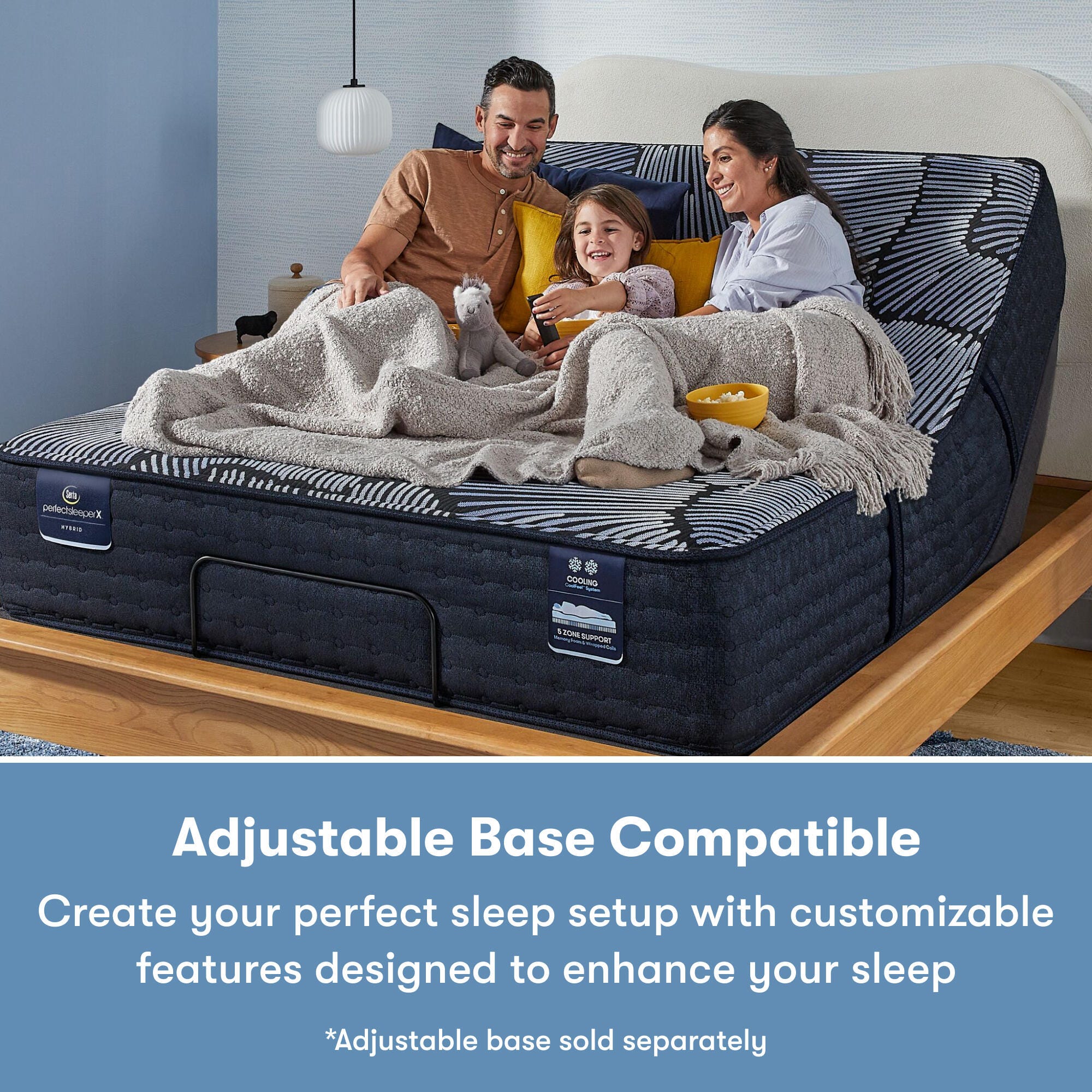 Perfect Sleeper X Kendall Plush Smooth Top 13 in. King Hybrid Mattress, White, large