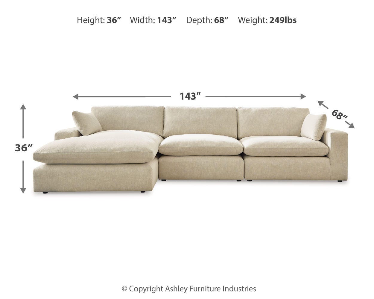 Elyza 3-Piece Sectional with Chaise - image 3