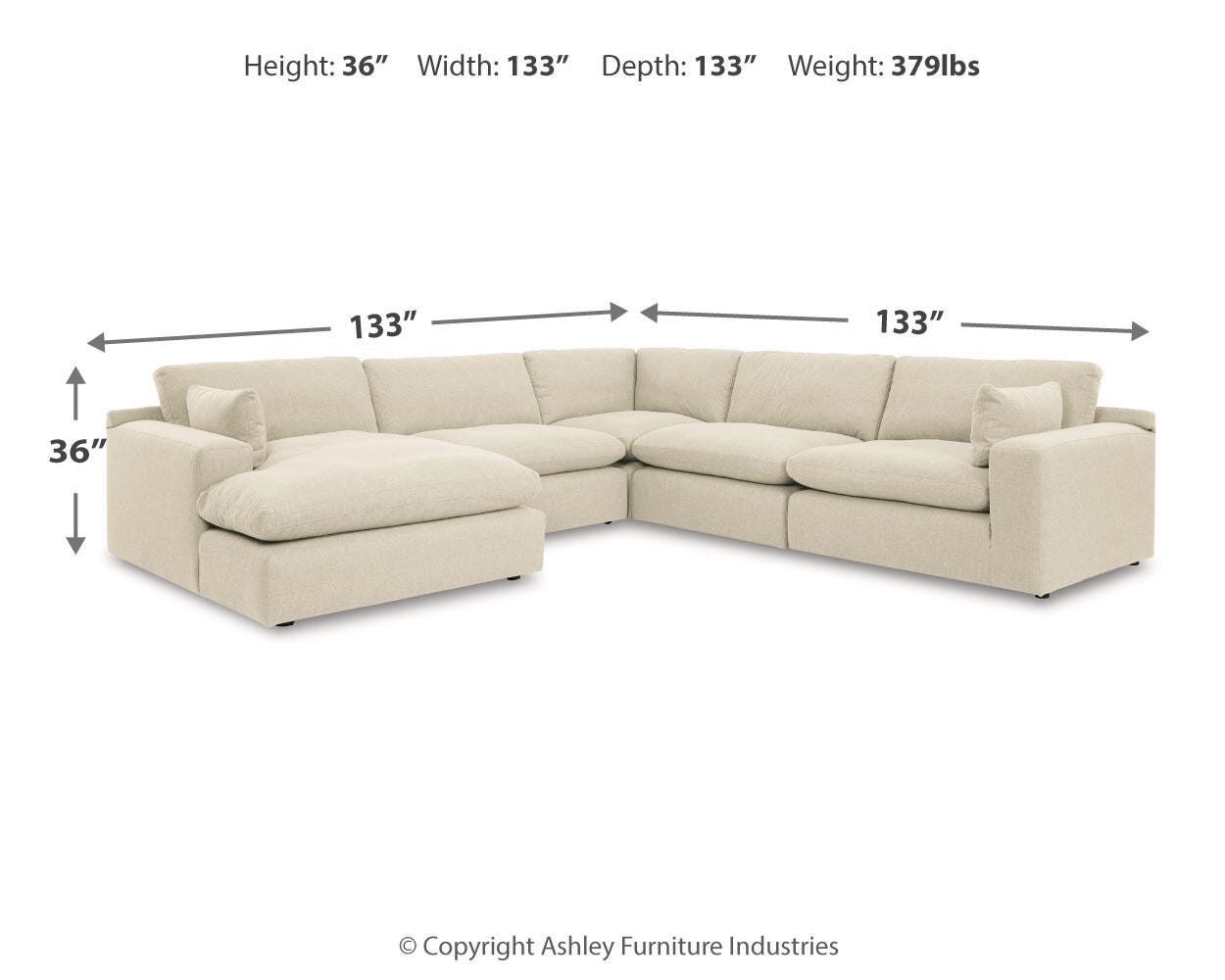 Elyza 5-Piece Sectional with Chaise - image 4