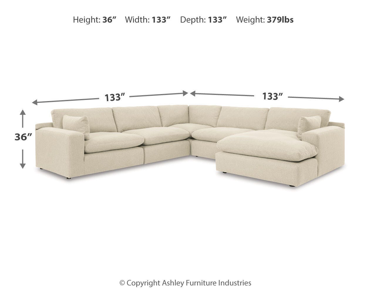 Elyza 5-Piece Sectional with Chaise - image 4