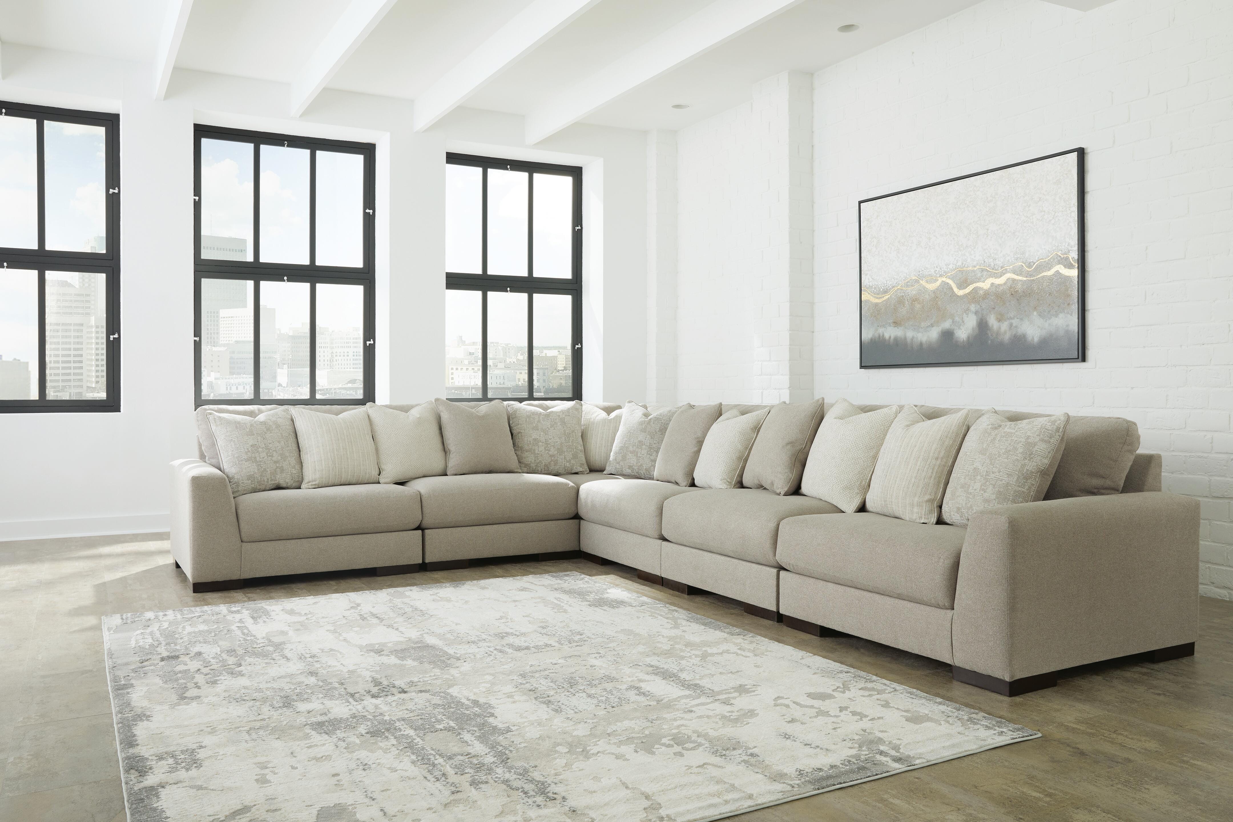 Lyndeboro 6-Piece Sectional, Wicker, large