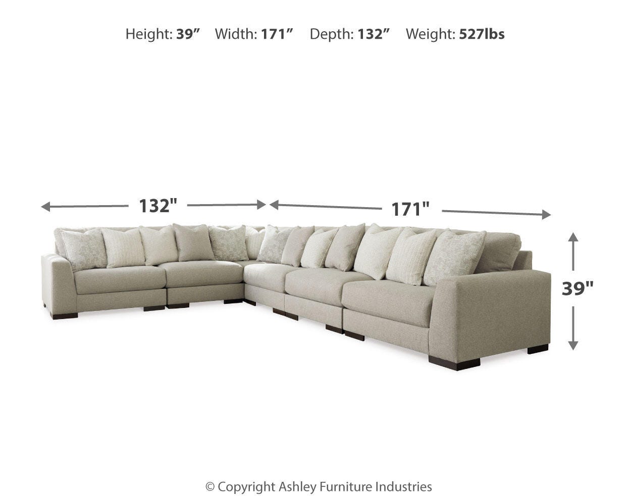 Lyndeboro 6-Piece Sectional, Wicker, large