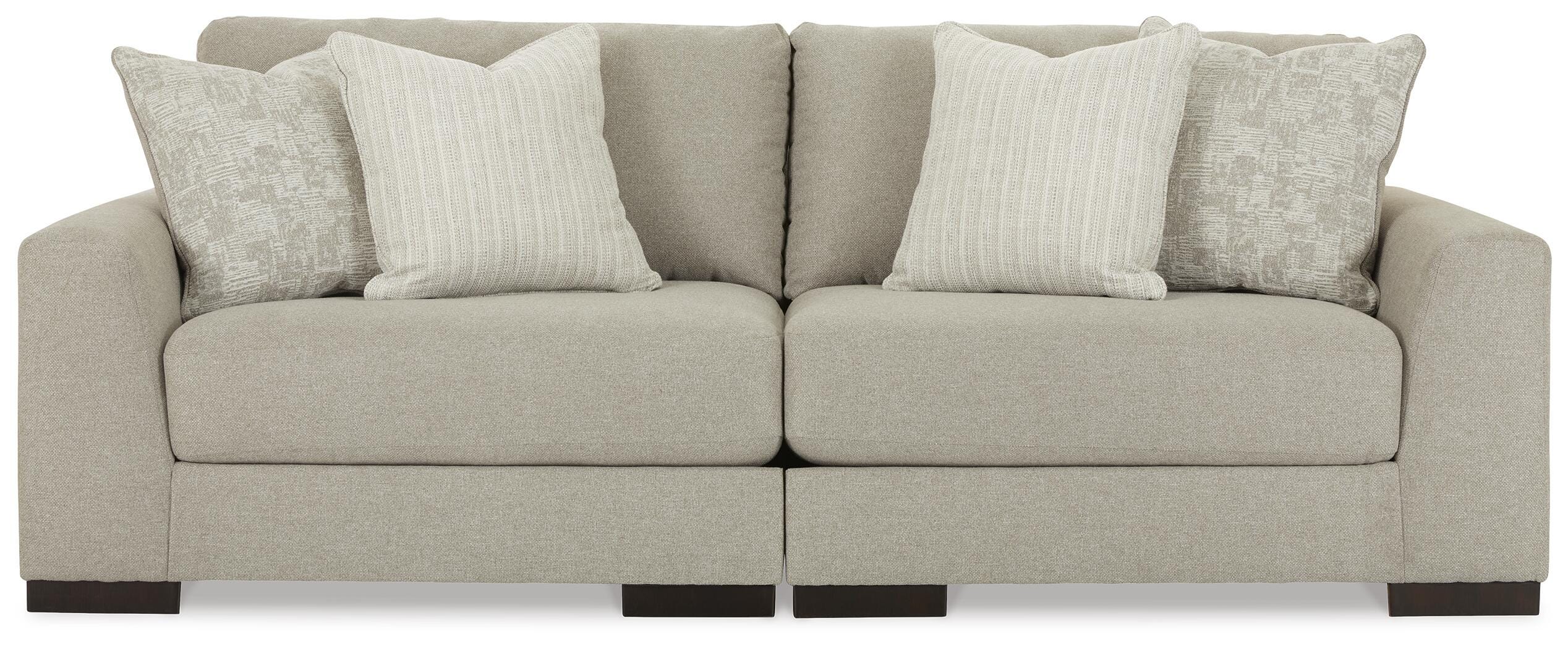 Lyndeboro 2-Piece Sectional Loveseat, Wicker, large