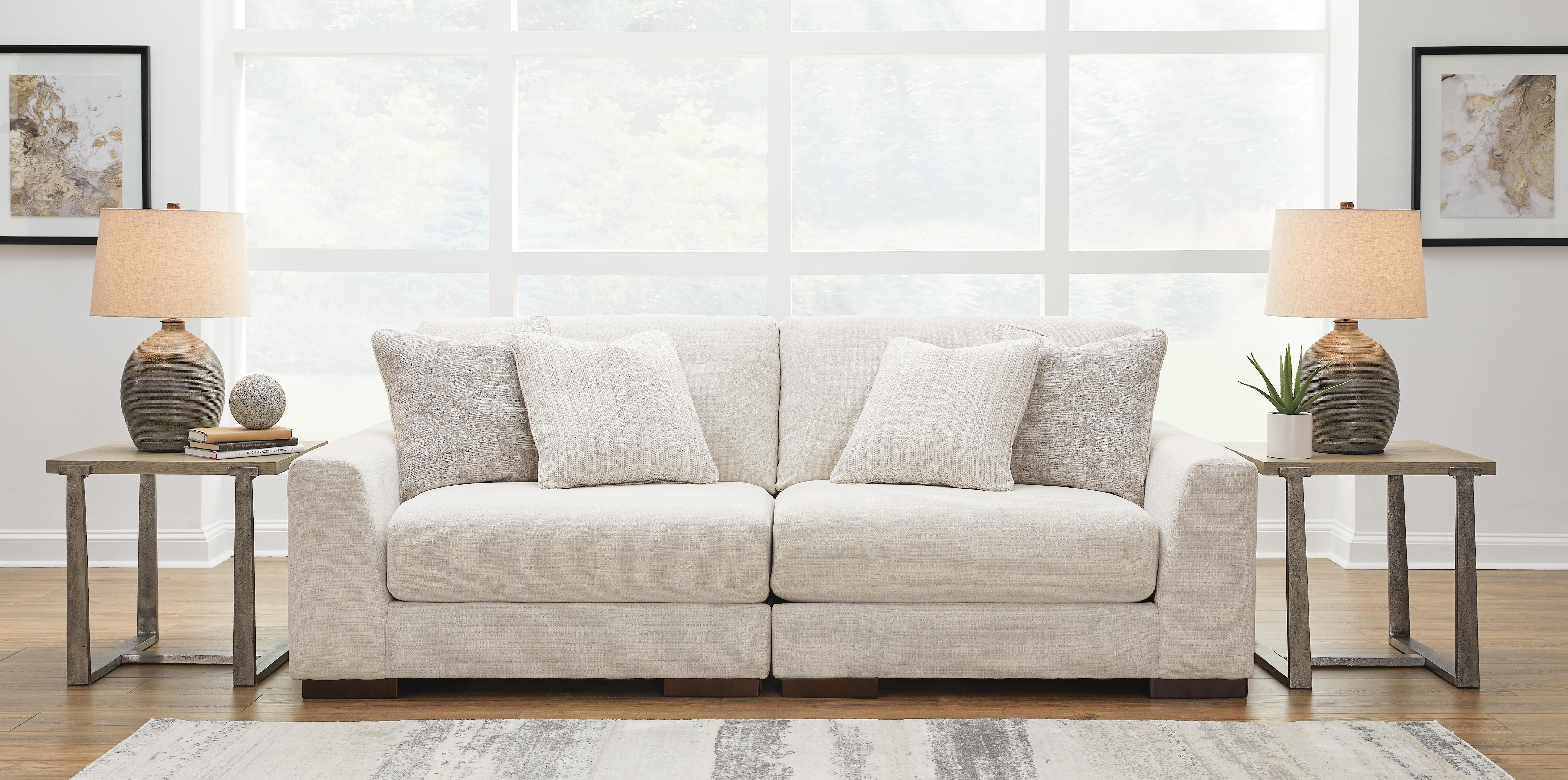 Lyndeboro 2-Piece Sectional Loveseat, Natural, large