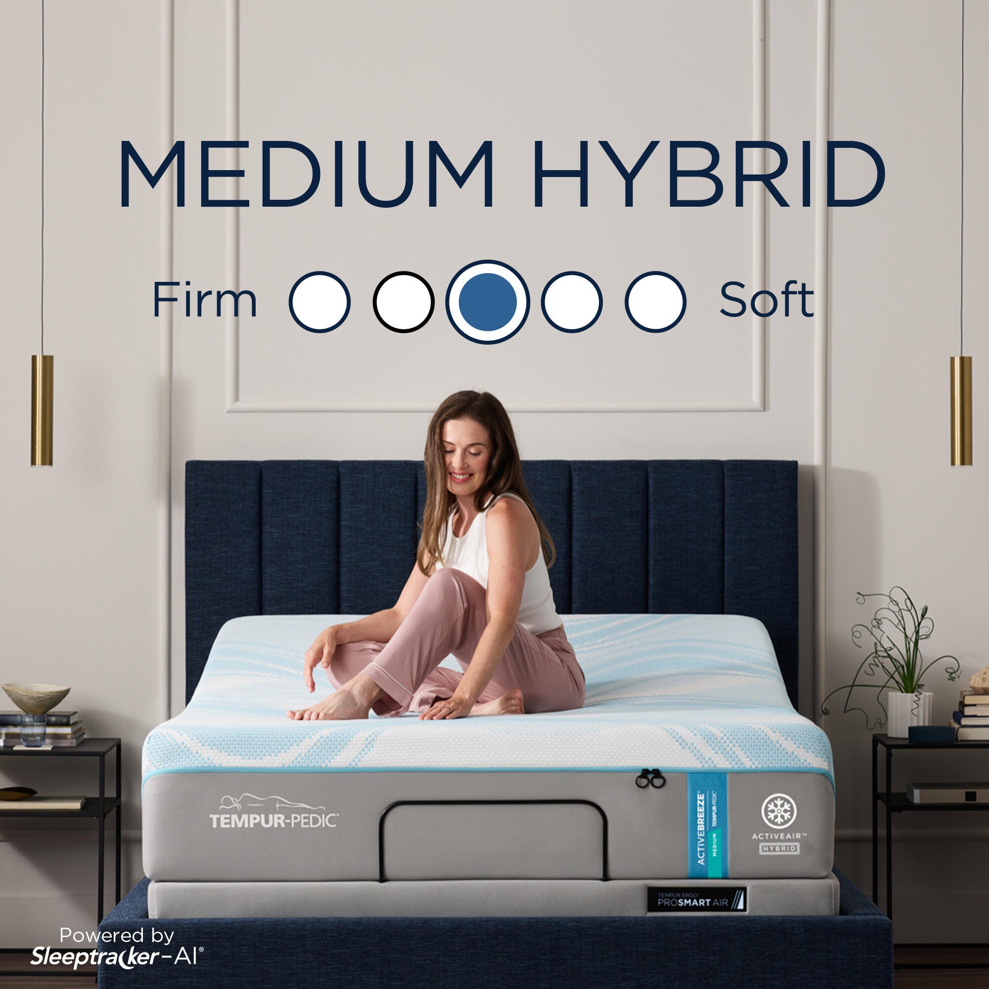 Tempur ActiveBreeze Medium Hybrid Split King Mattress with