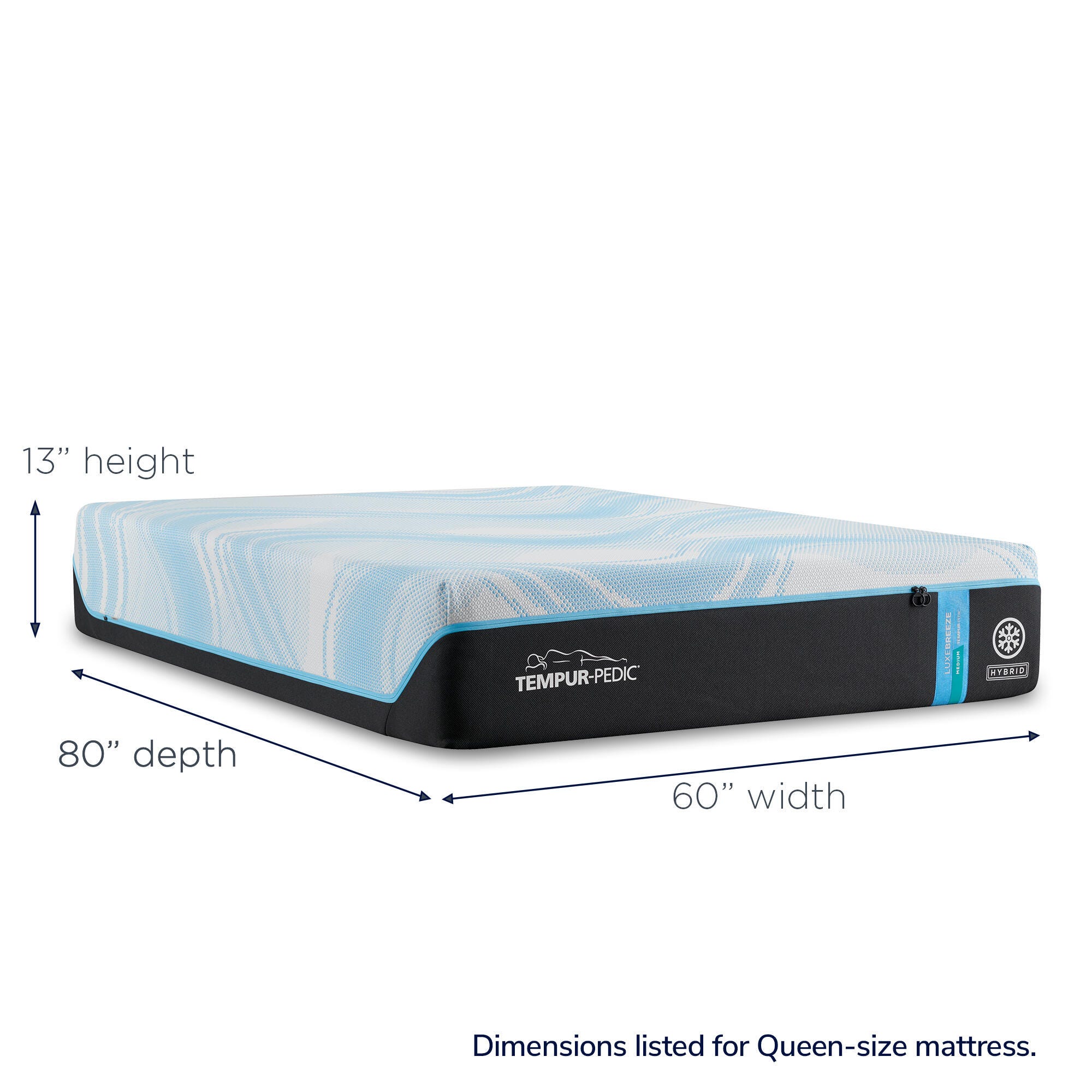 TEMPUR Luxebreeze 2.0 Medium Hybrid King Mattress, White, large