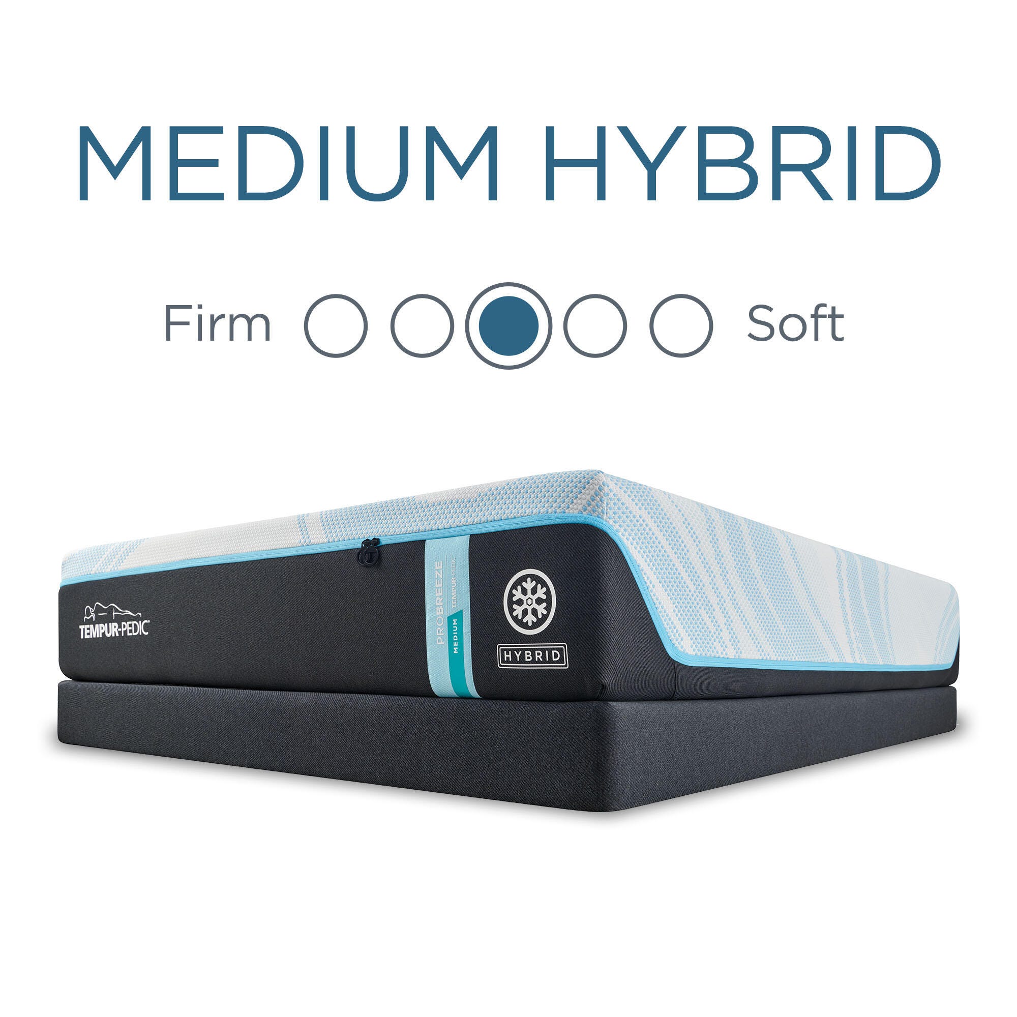 TEMPUR Probreeze 2.0 Medium Hybrid King Mattress, White, large