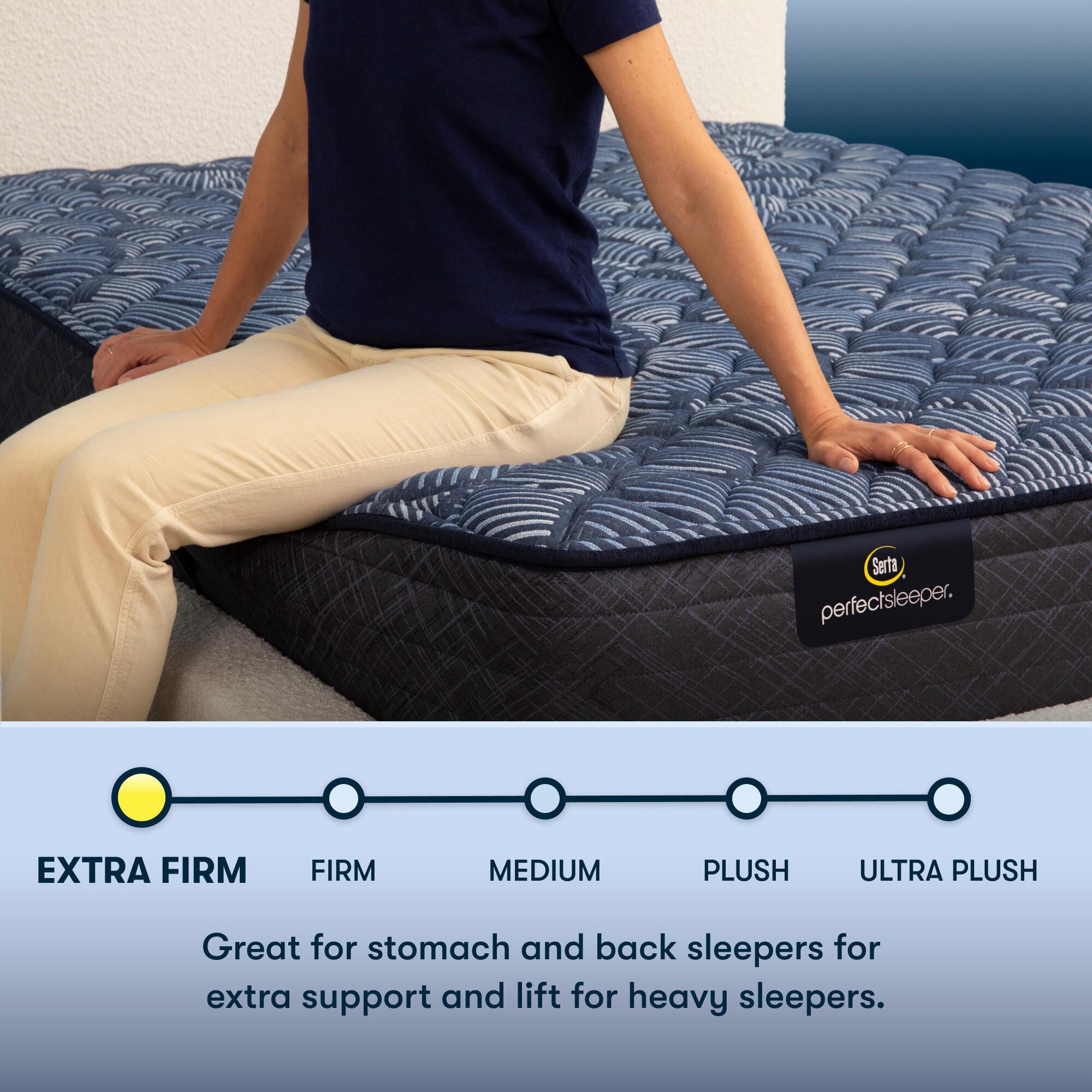 Serta Perfect Sleeper Cobalt Calm Extra Firm 12" Queen Mattress, Dark Blue, large