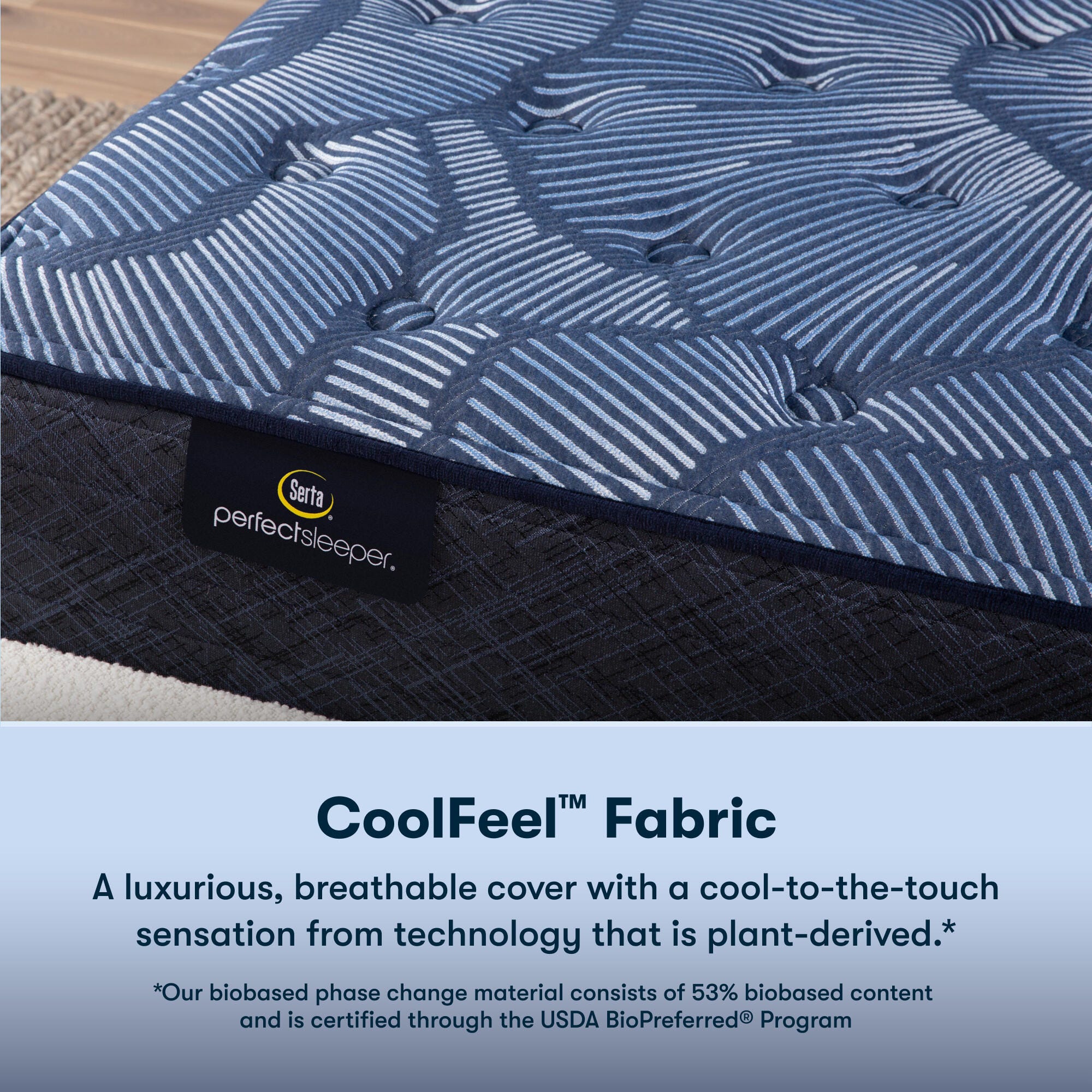 Serta Perfect Sleeper Cobalt Calm Plush 13.25" Full Mattress, Dark Blue, large