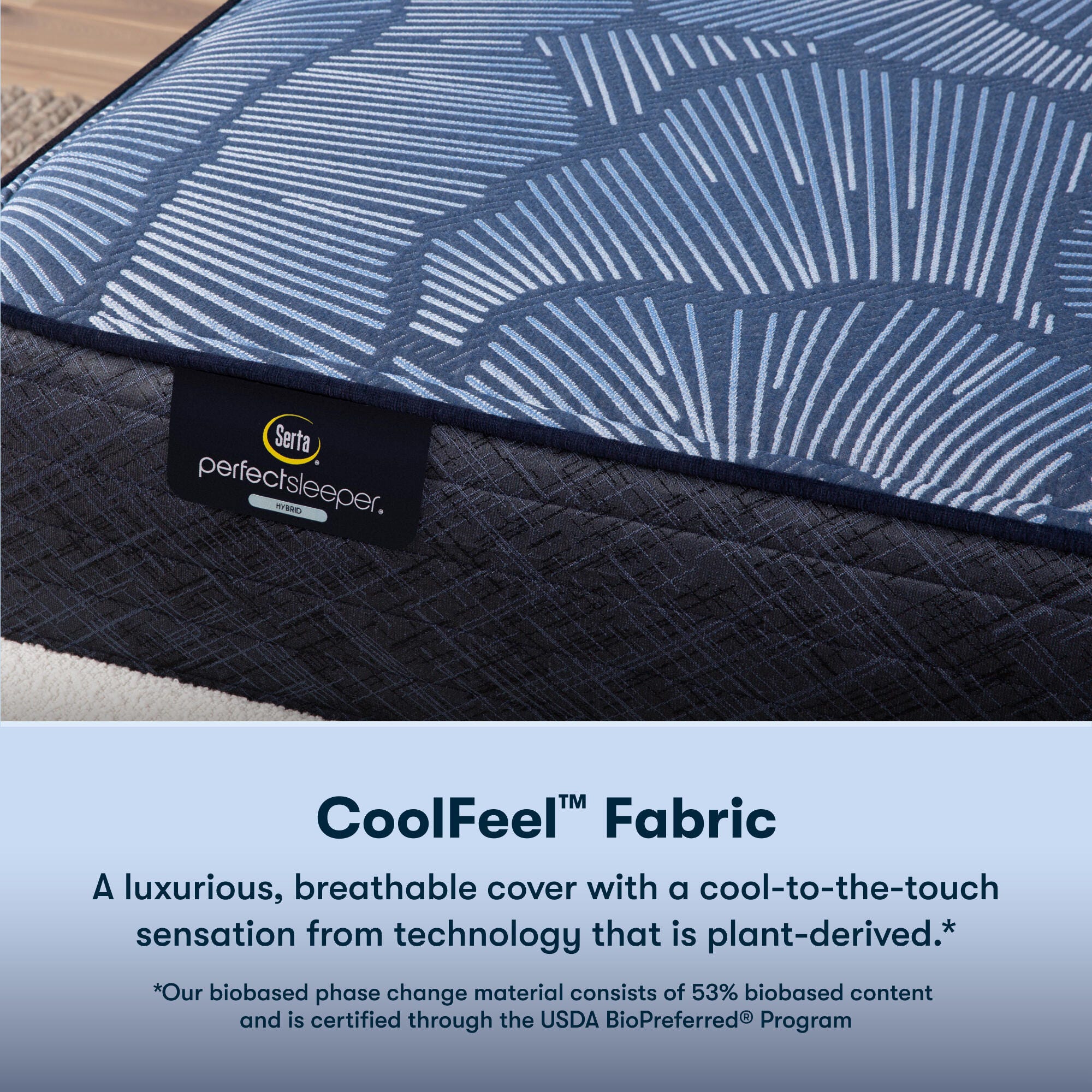 Serta Perfect Sleeper Endearing Nights 14" Hybrid Plush Cal King Mattress, Dark Blue, large