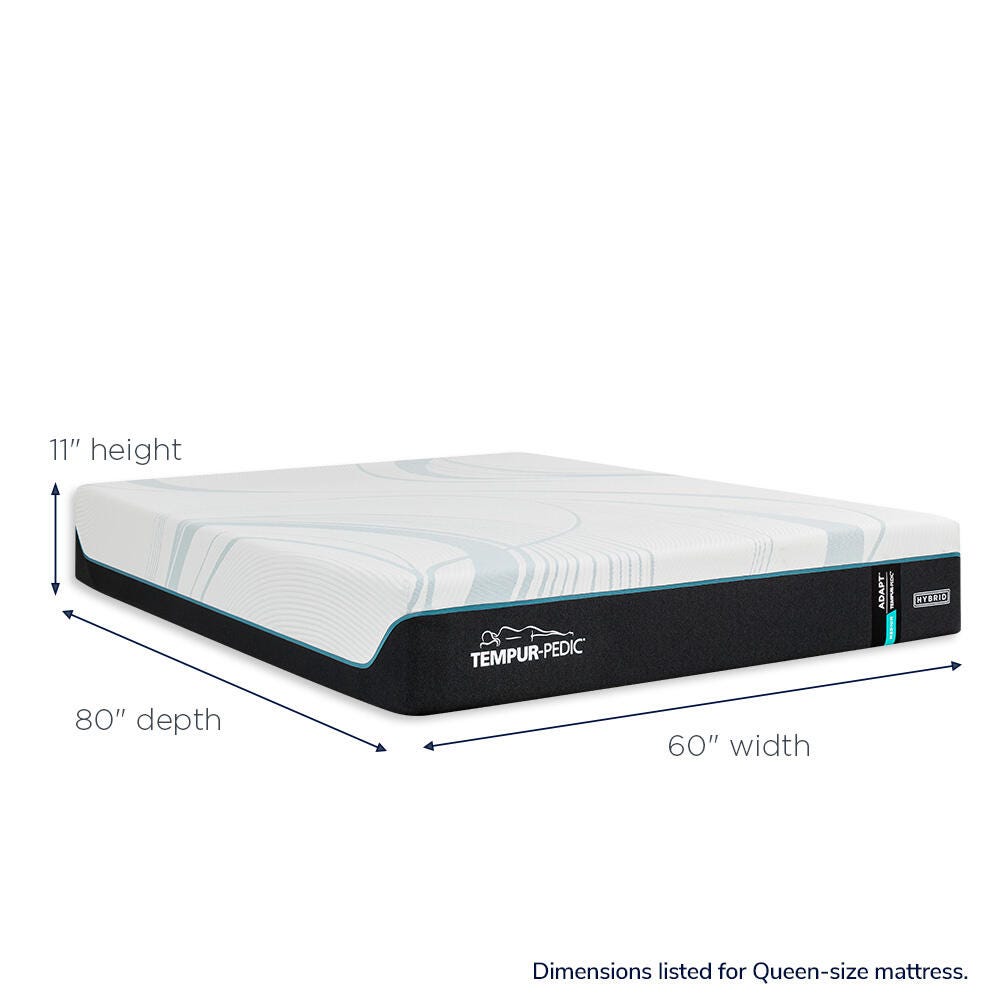 TEMPUR-Adapt® Medium Hybrid Full Mattress, White, large