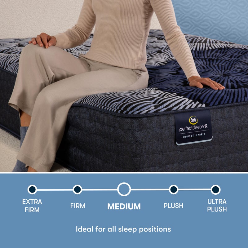 Perfect Sleeper X Max Medium 14.25 in. King Hybrid Mattress, White