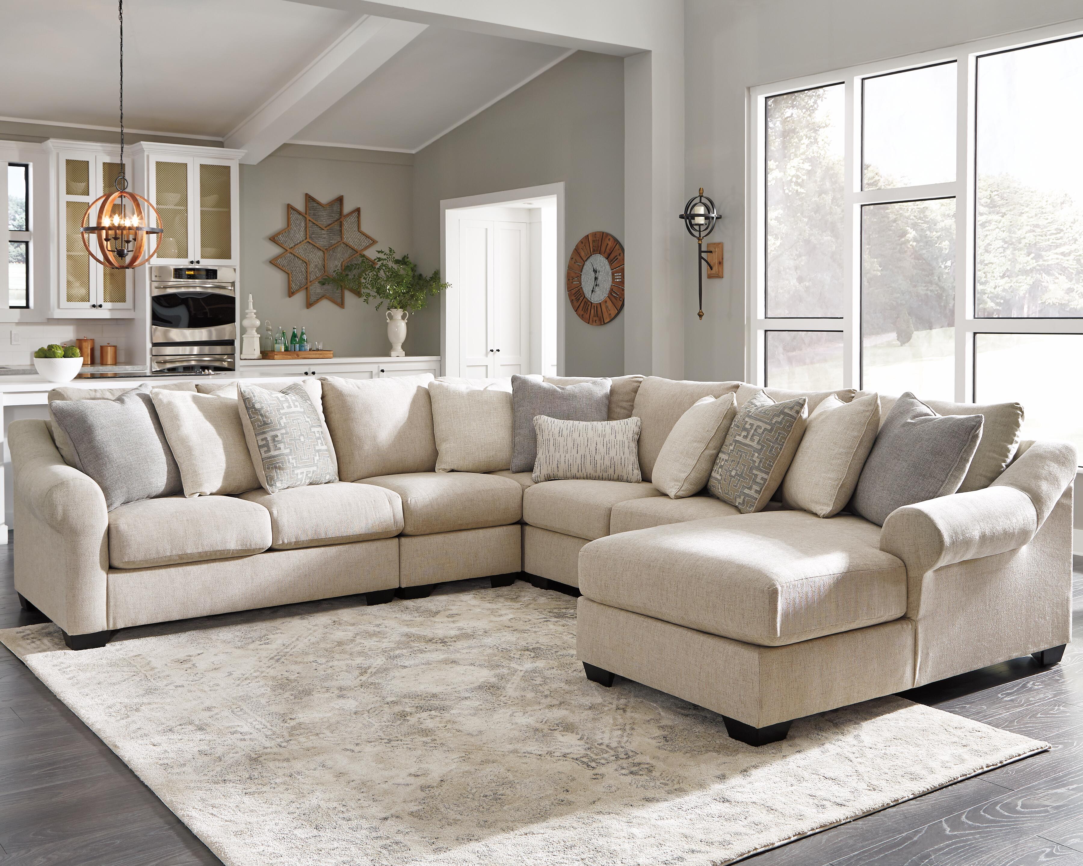 Carnaby 5-Piece Sectional with Chaise, Linen, large