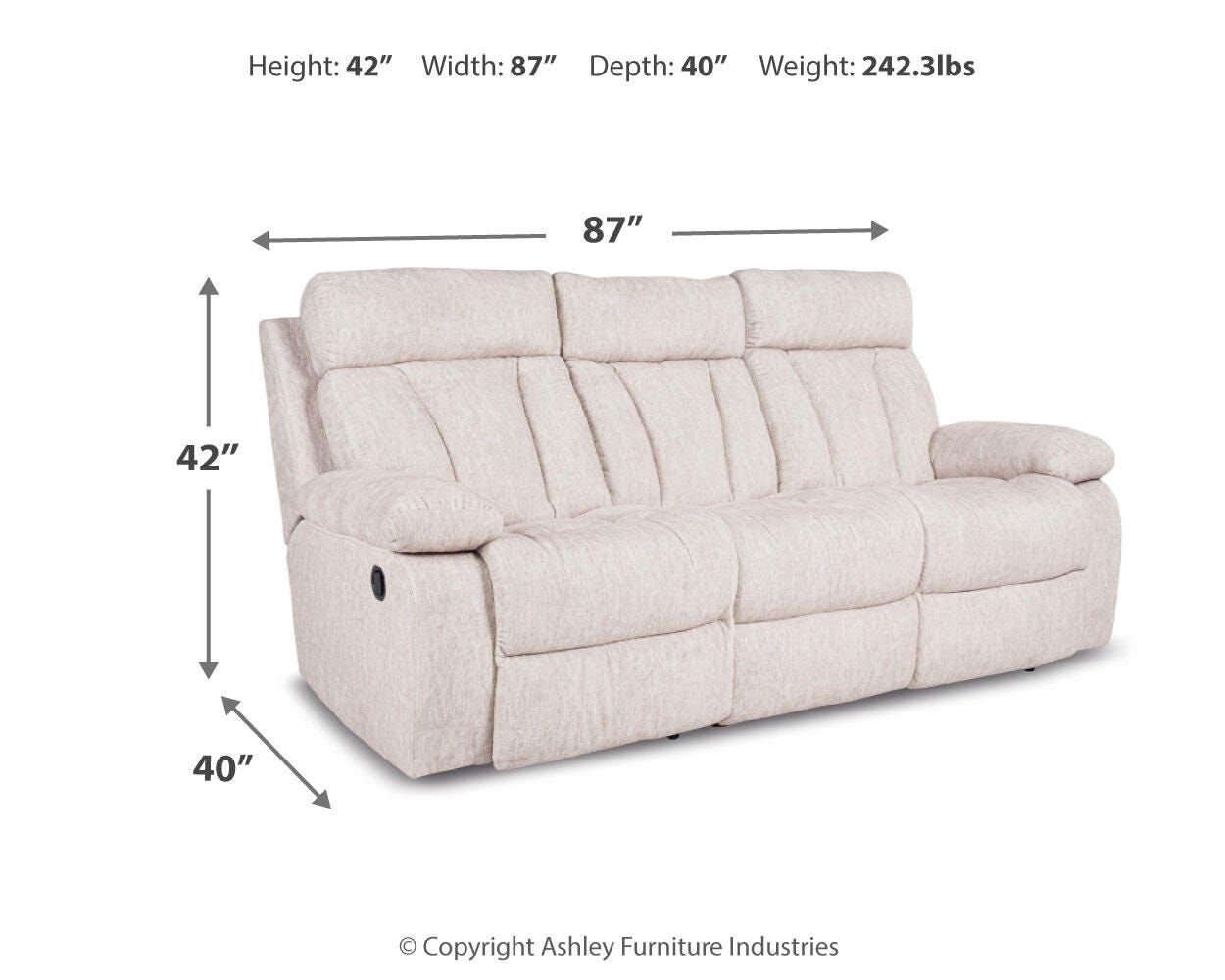 Feesler Reclining Sofa with Drop Down Table - image 4