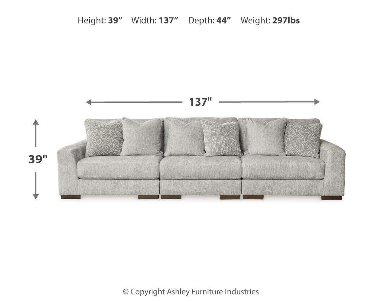 Regent Park 3-Piece Sectional Sofa, , large