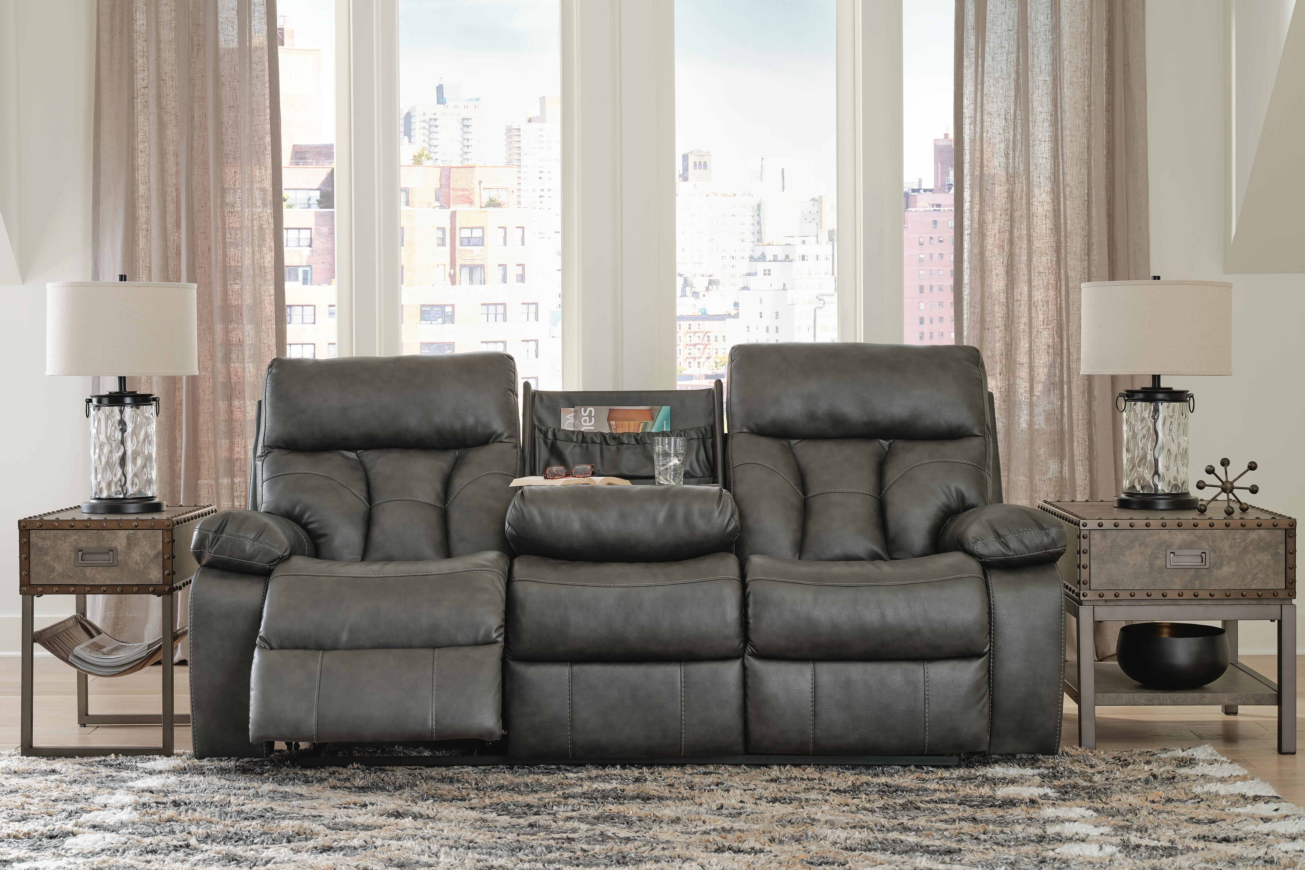 Willamen Reclining Sofa with Drop Down Table, , large