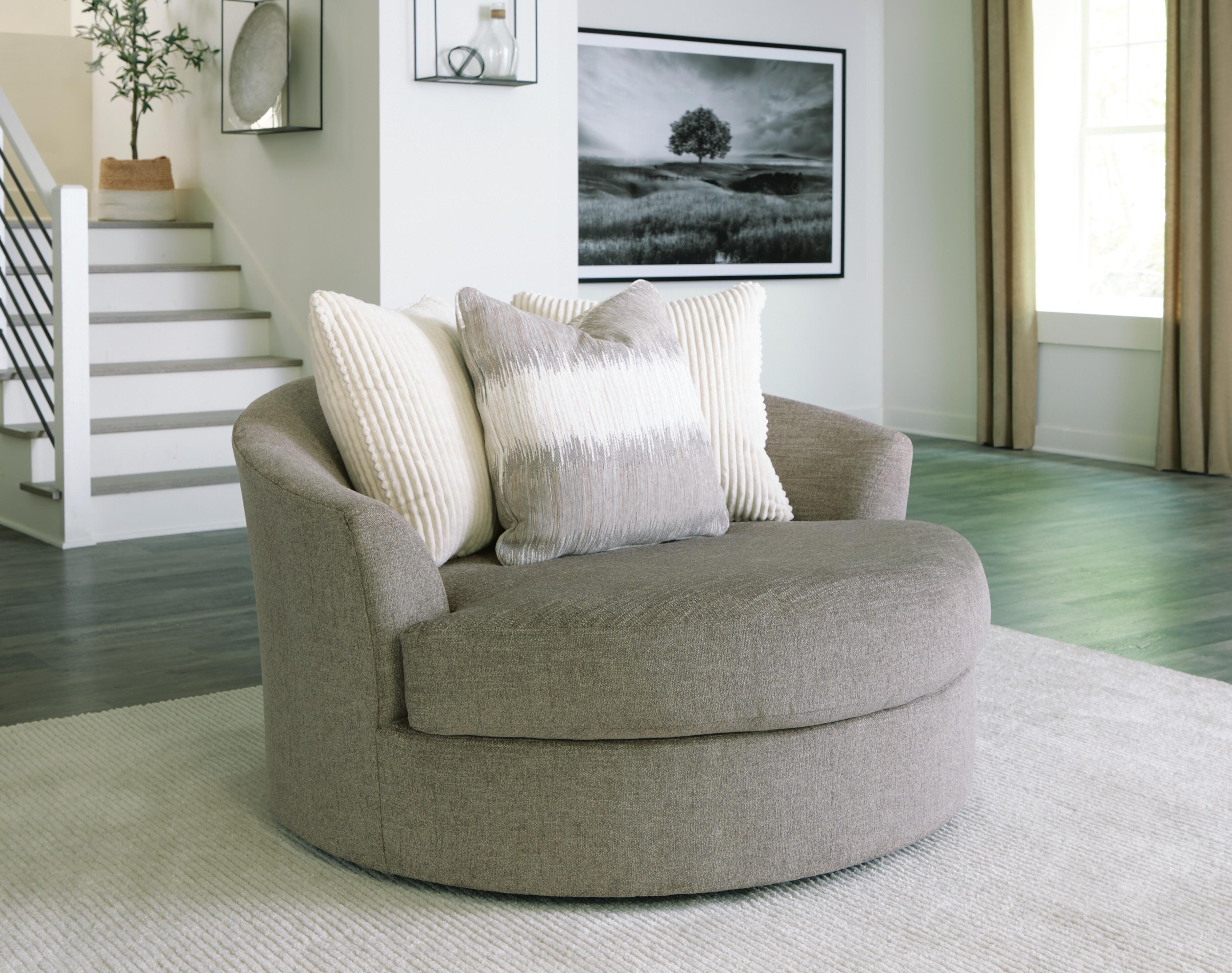 Creswell Oversized Swivel Accent Chair, , rollover