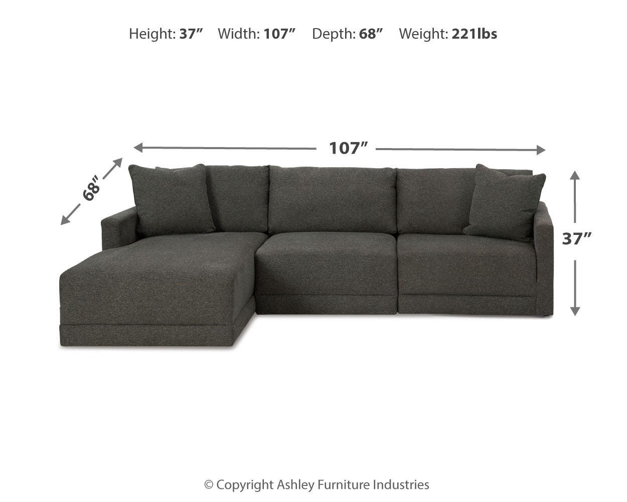 Seccional Evey de 3 piezas con chaise longue - image 3
