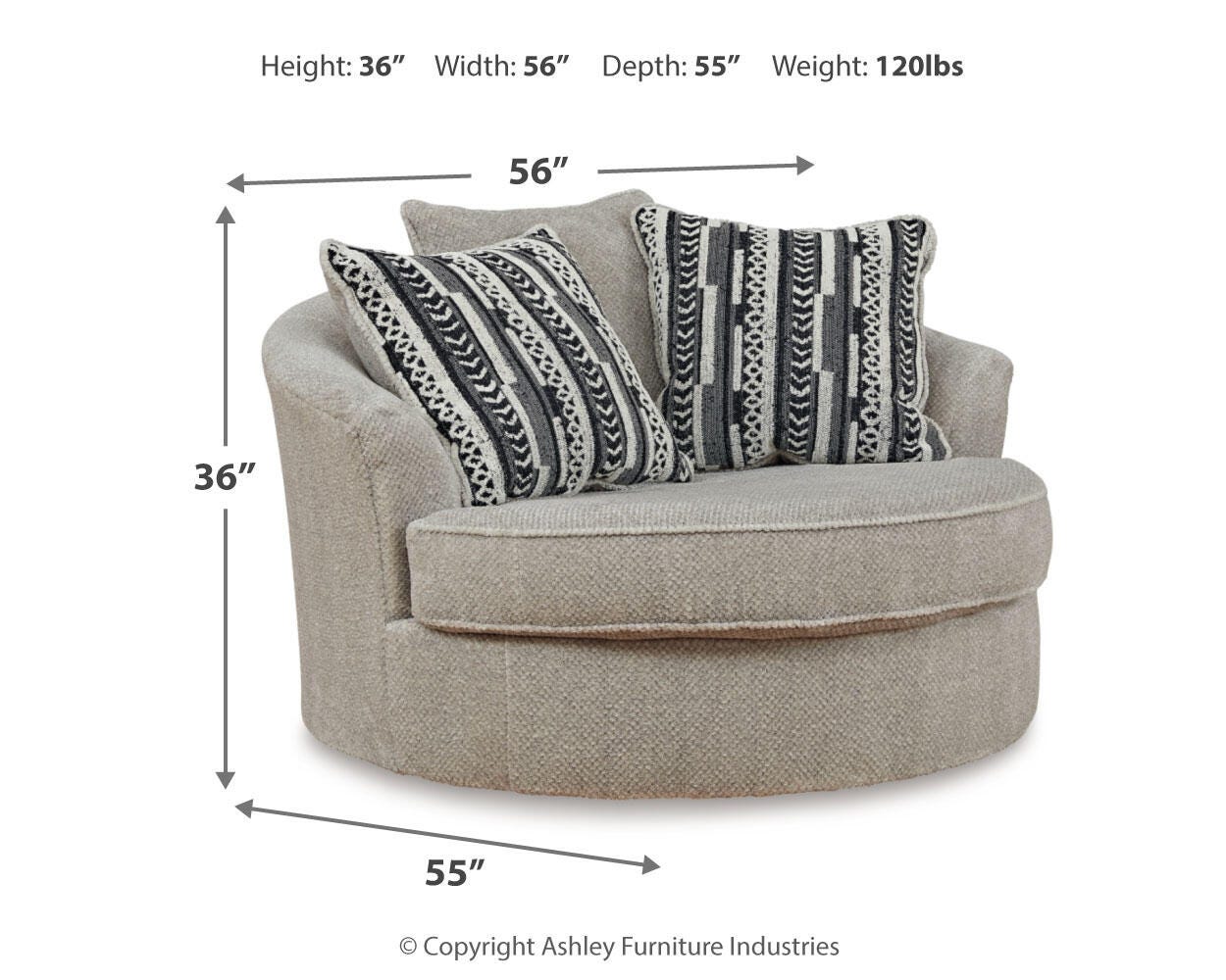 Calnita Oversized Swivel Accent Chair - image 4