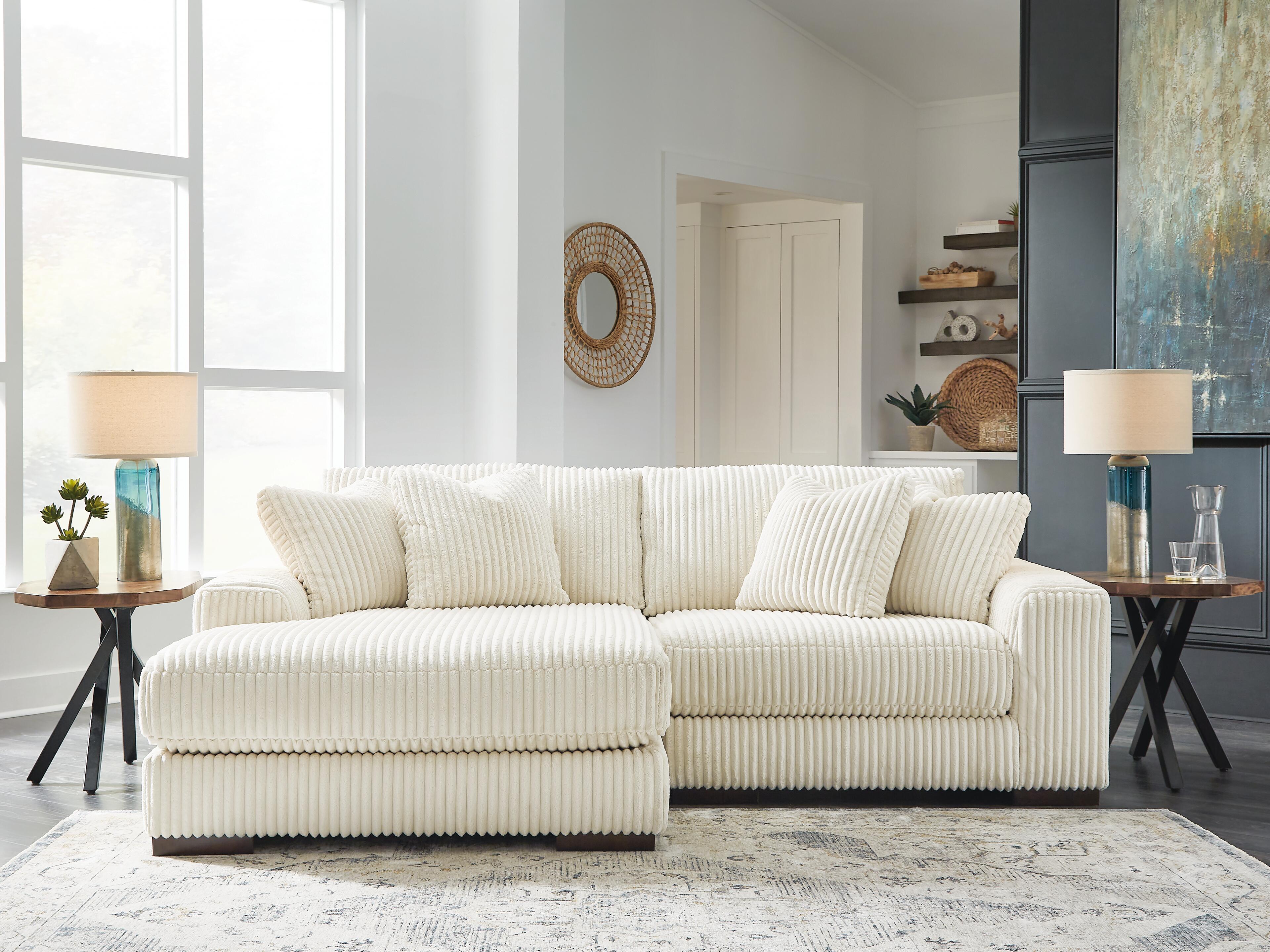 Lindyn 2-Piece Sectional with Chaise, Ivory, rollover