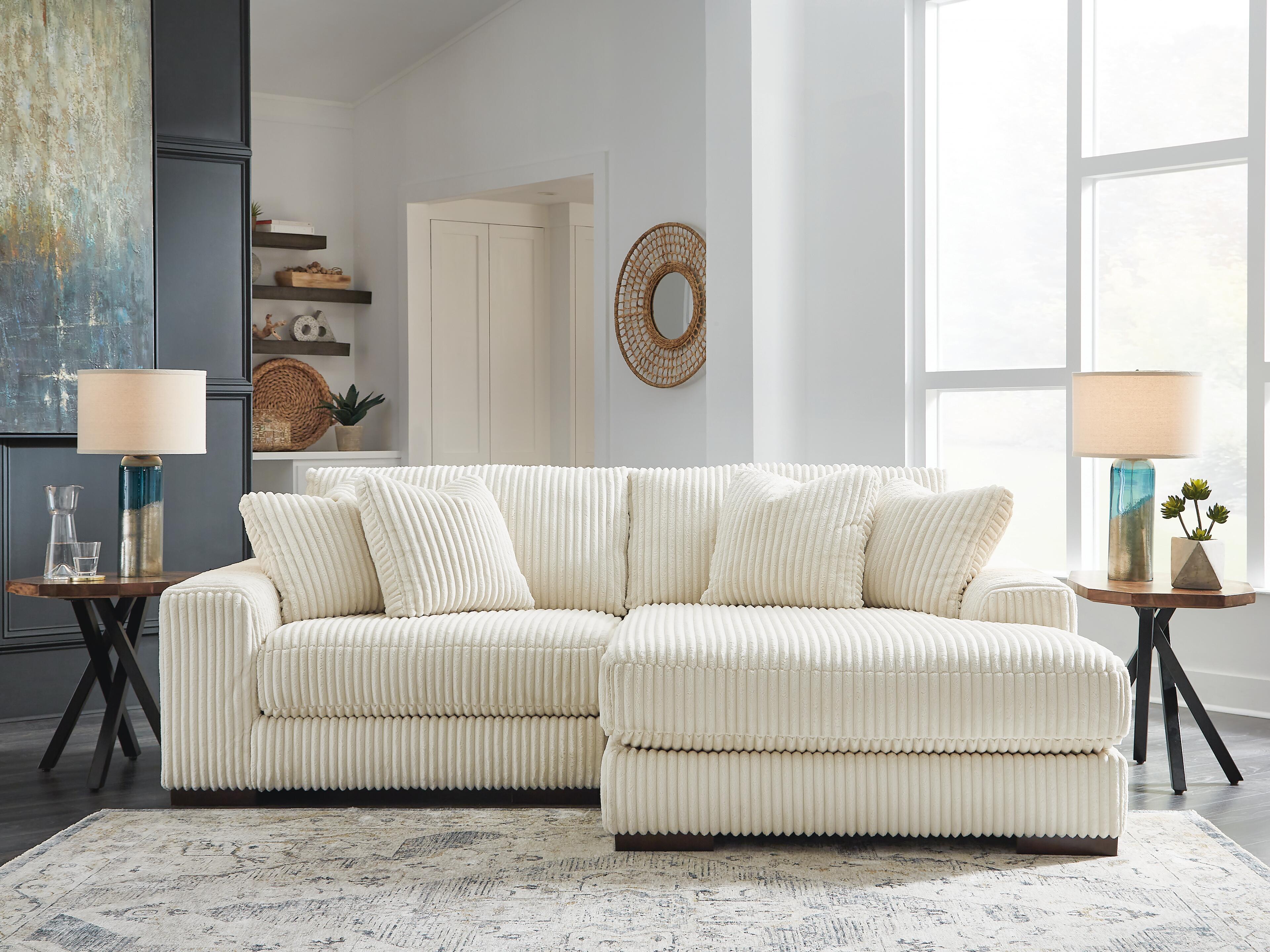 Lindyn 2-Piece Sectional with Chaise, Ivory, rollover