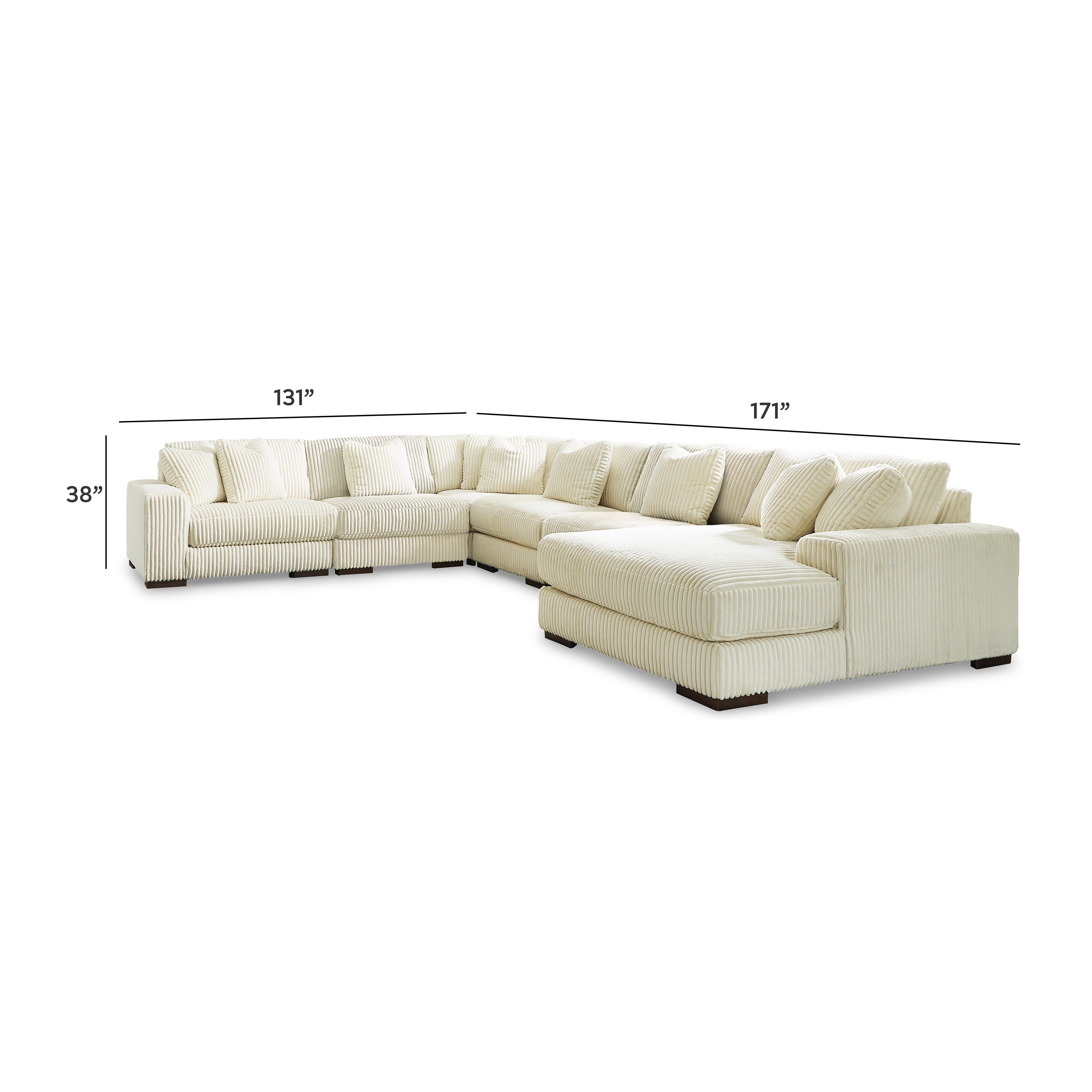 Seccional Lindyn de 6 piezas con chaise longue - image 4