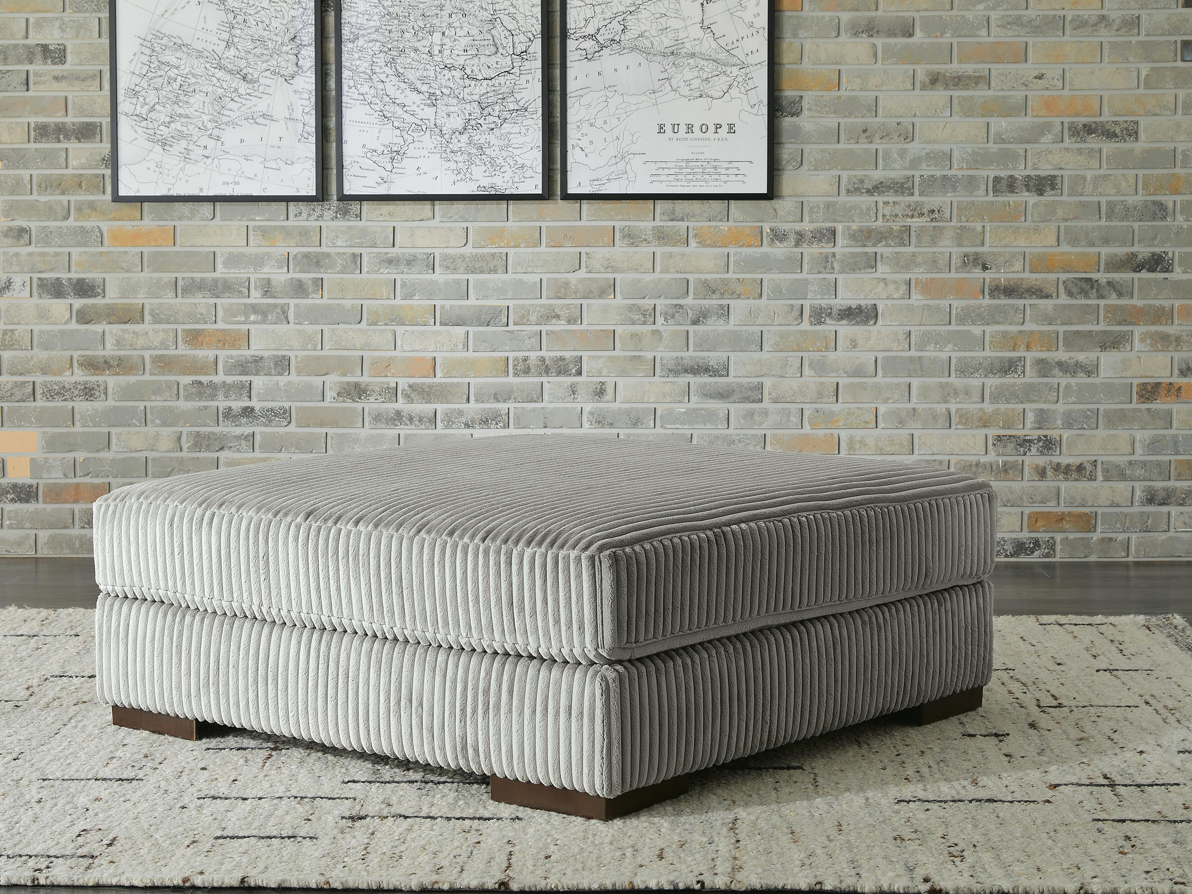 Lindyn Oversized Accent Ottoman, Fog, rollover