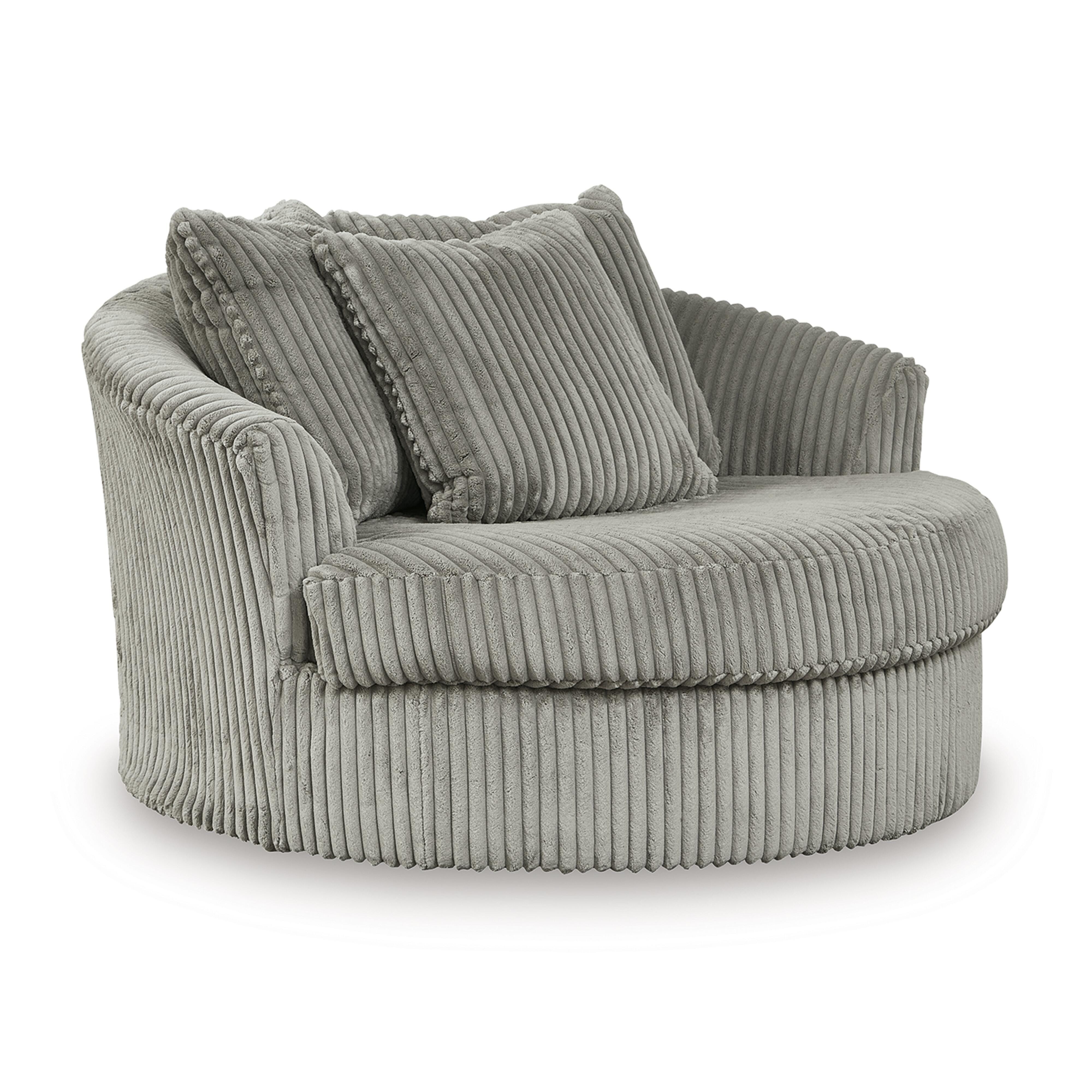 Lindyn Oversized Swivel Accent Chair, Fog, large