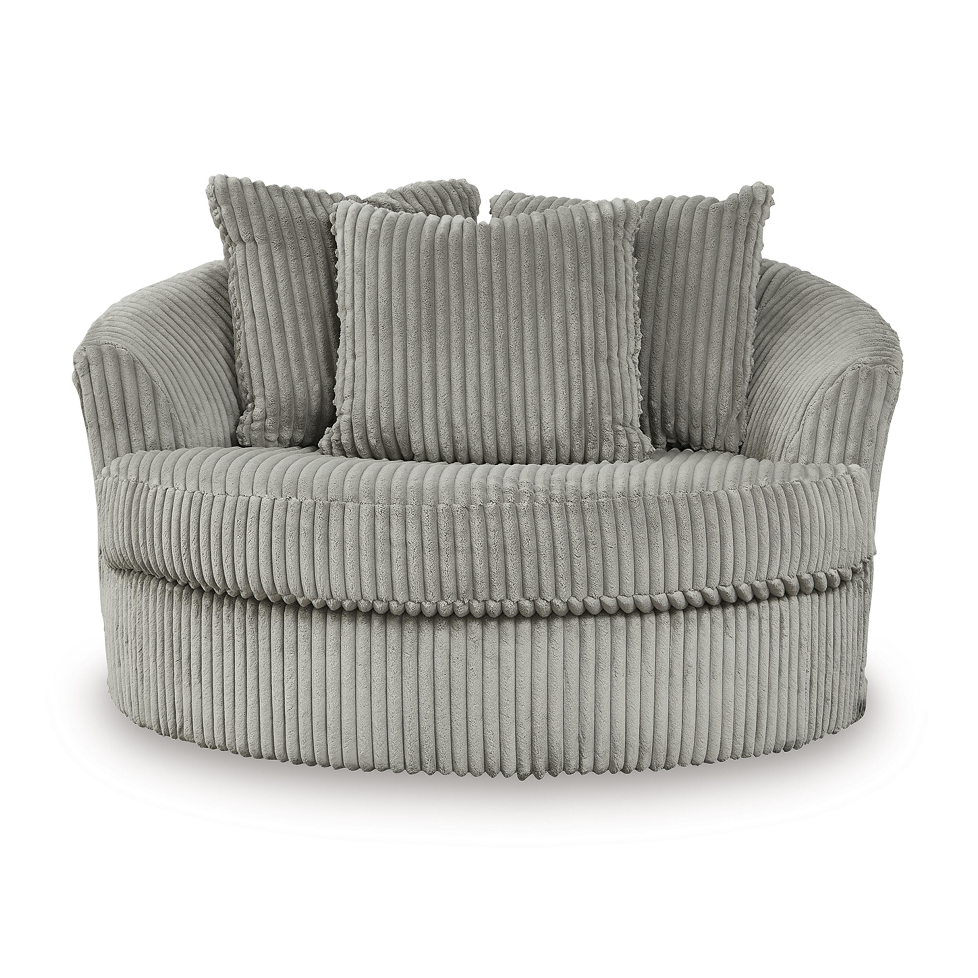 Lindyn Oversized Swivel Accent Chair, Fog, large