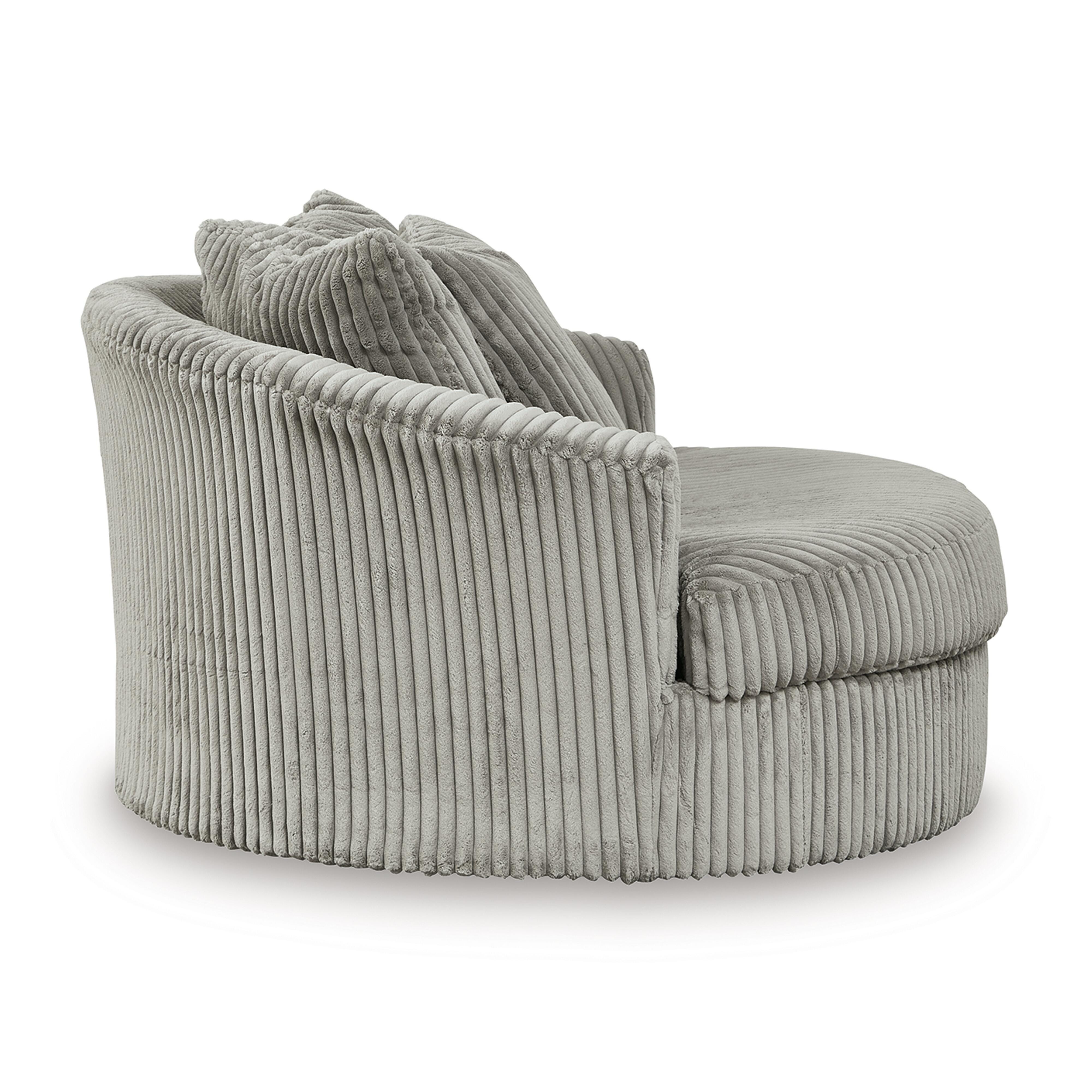 Lindyn Oversized Swivel Accent Chair, Fog, large