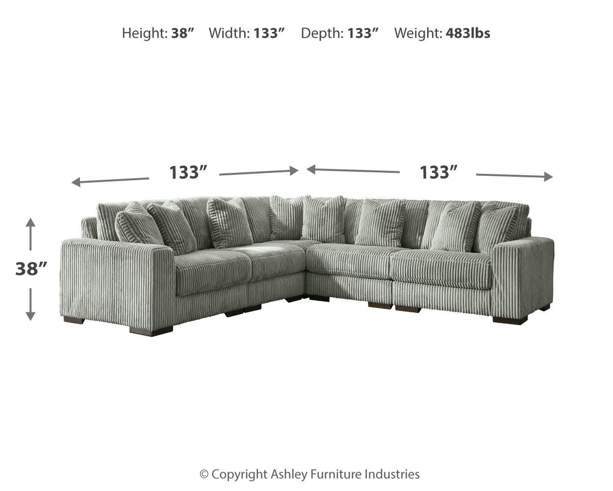 Lindyn 5-Piece Sectional and Ottoman - image 8
