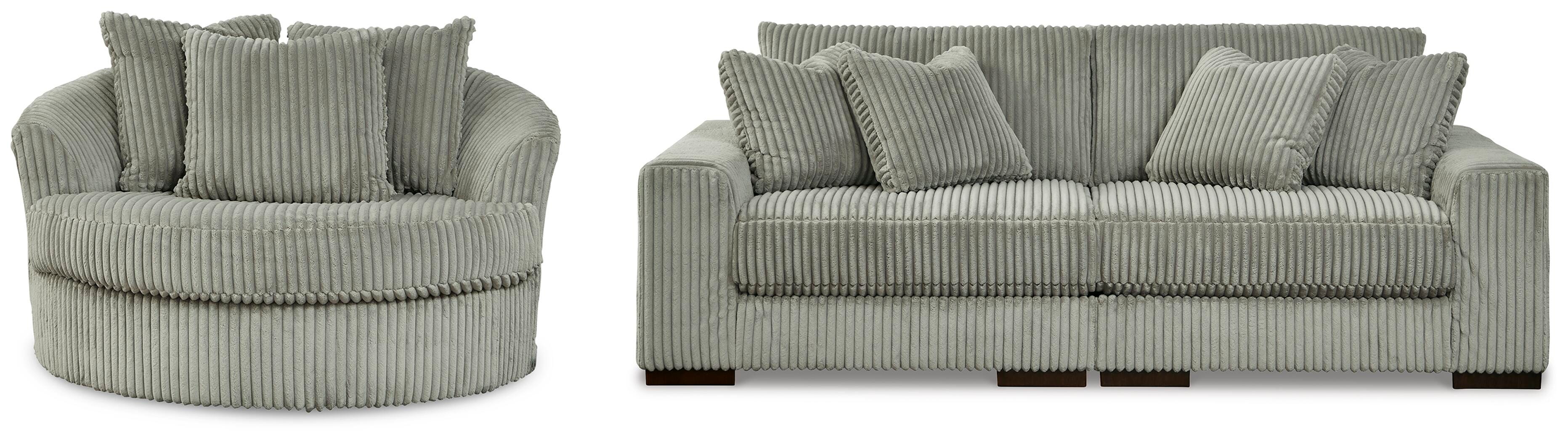 Sofá seccional de 2 piezas Lindyn y sillón giratorio extra grande - image 1