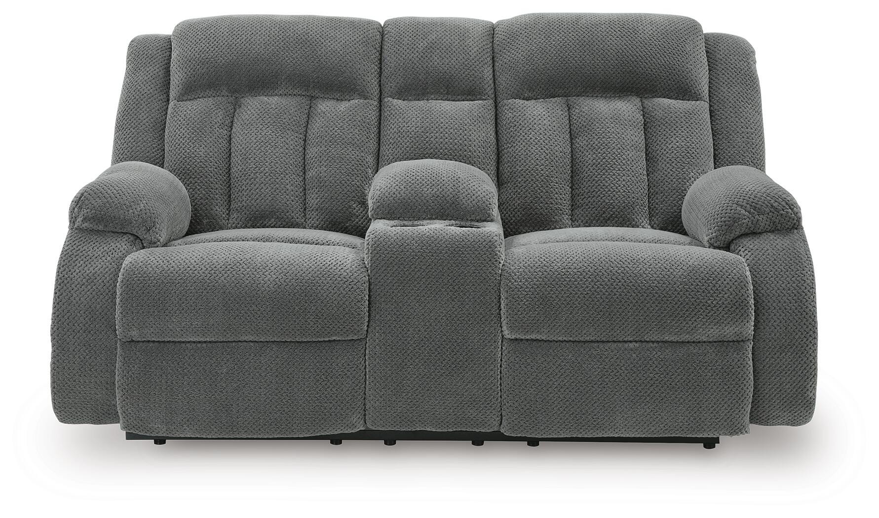 Greely Bend Power Reclining Loveseat with Console, Steel, large
