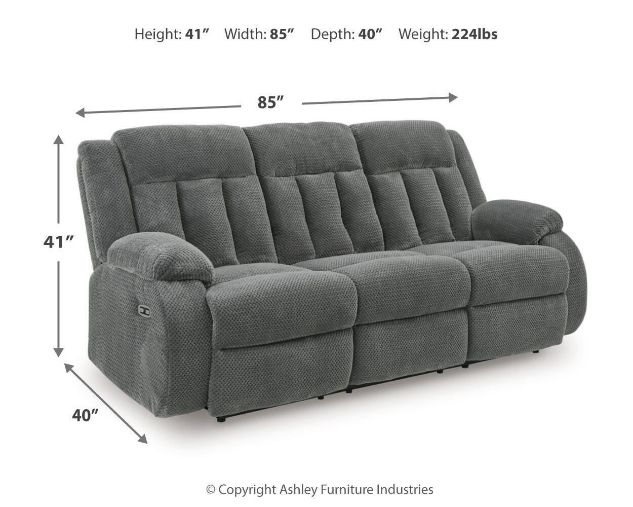 Sofá reclinable eléctrico Greely Bend con mesa abatible - image 10
