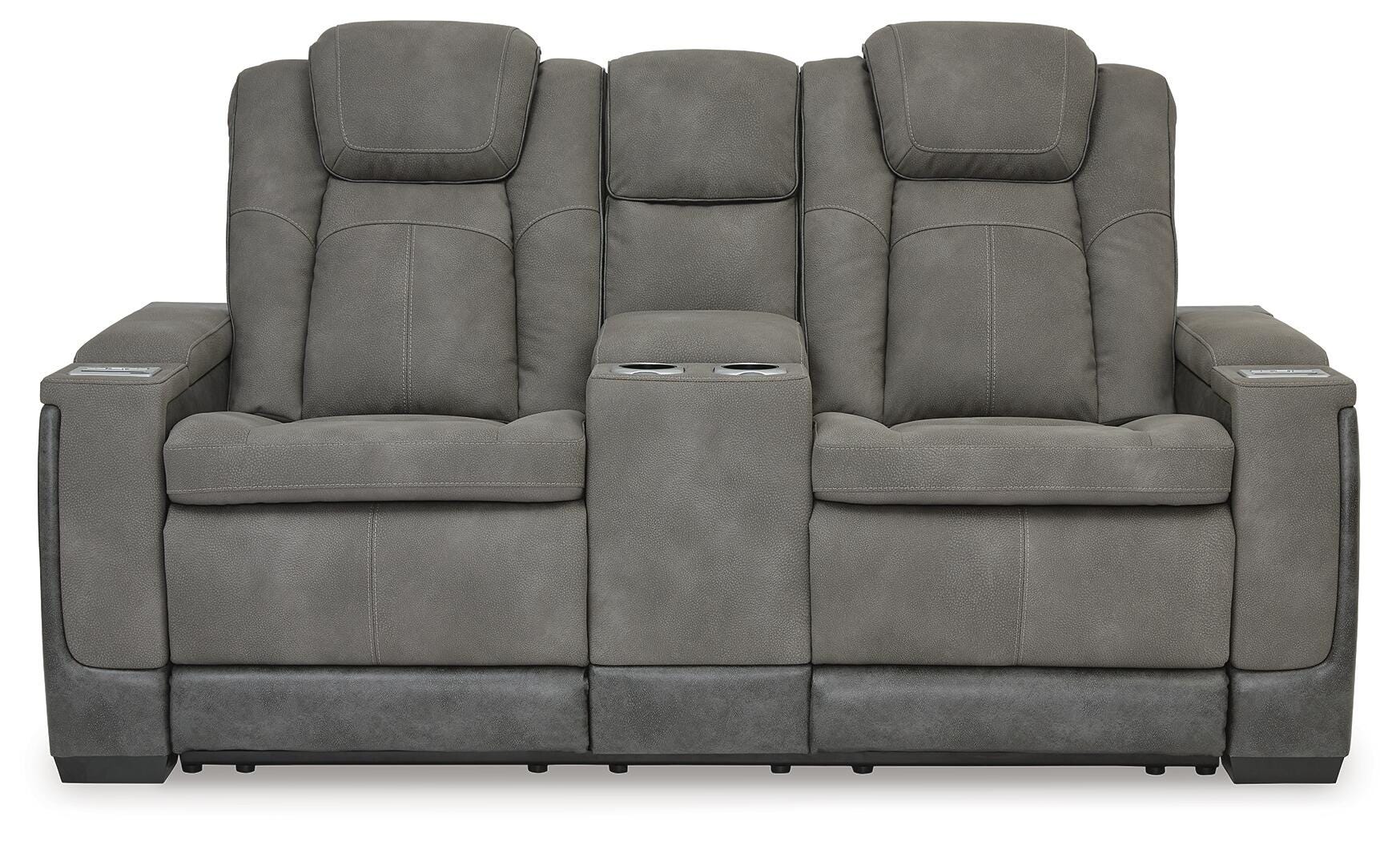 Next-Gen Durapella Power Reclining Loveseat with Console, Slate, large