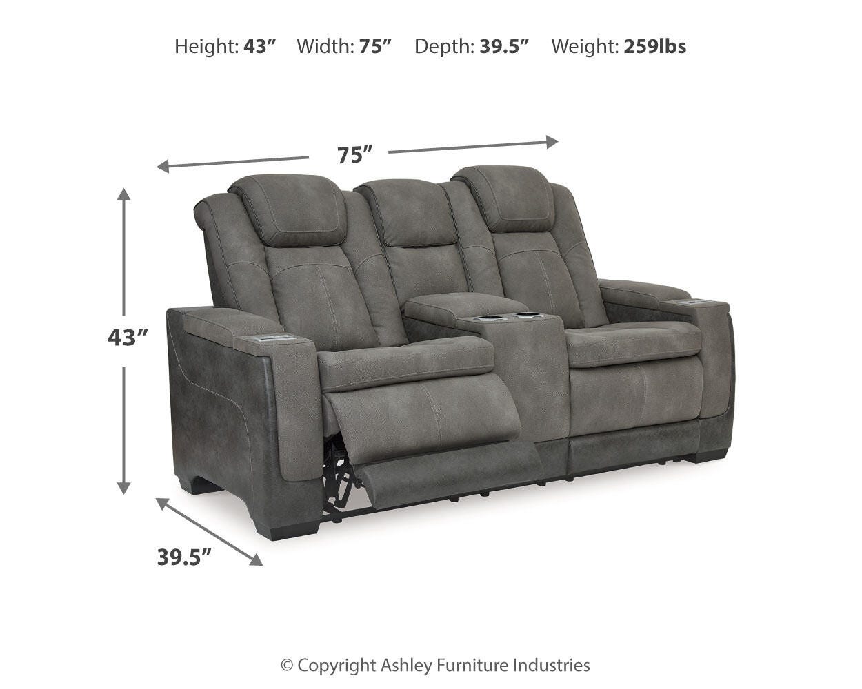 Next-Gen DuraPella Power Reclining Loveseat with Console - image 13