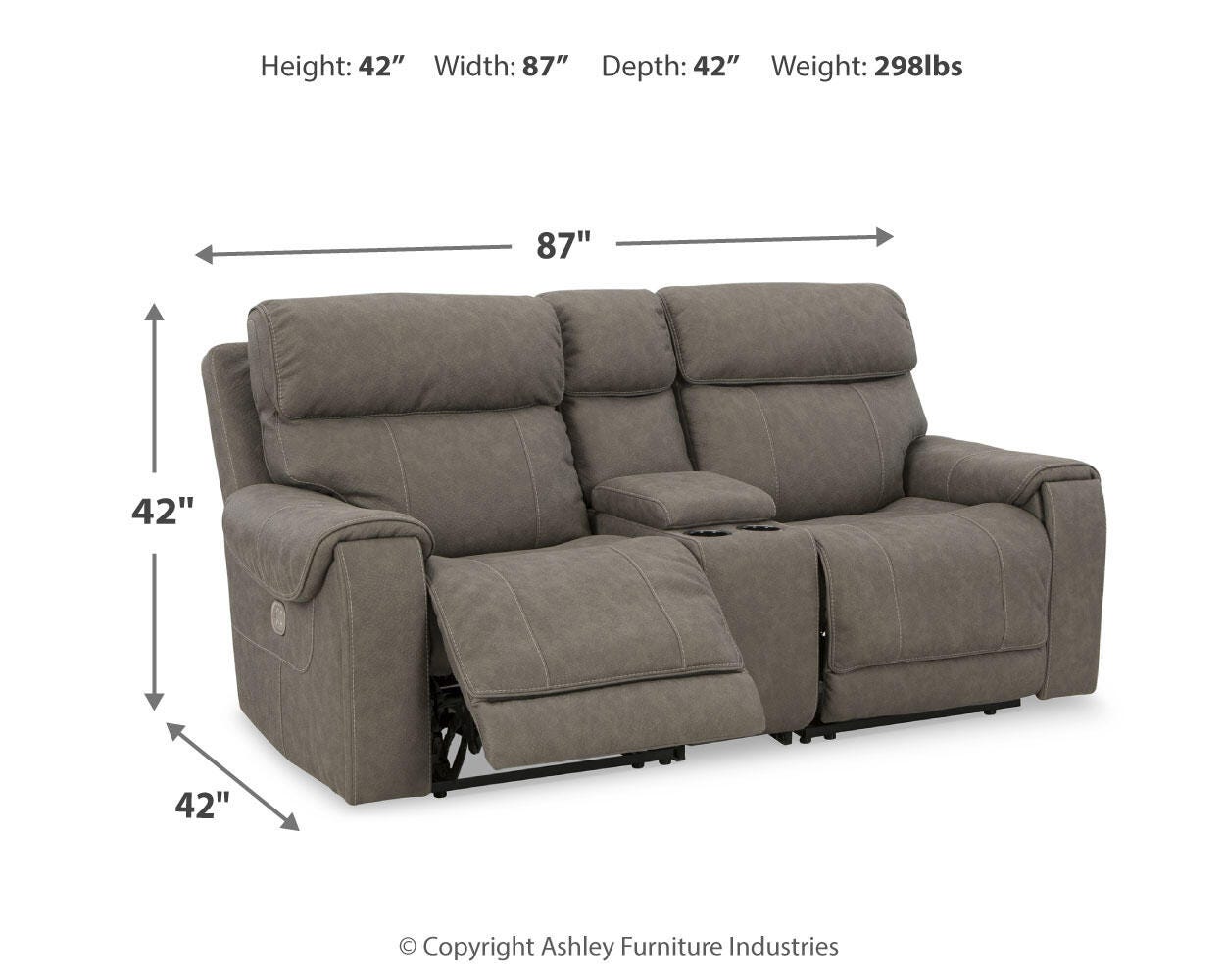 Starbot 3-Piece Dual Power Reclining Modular Loveseat with Console