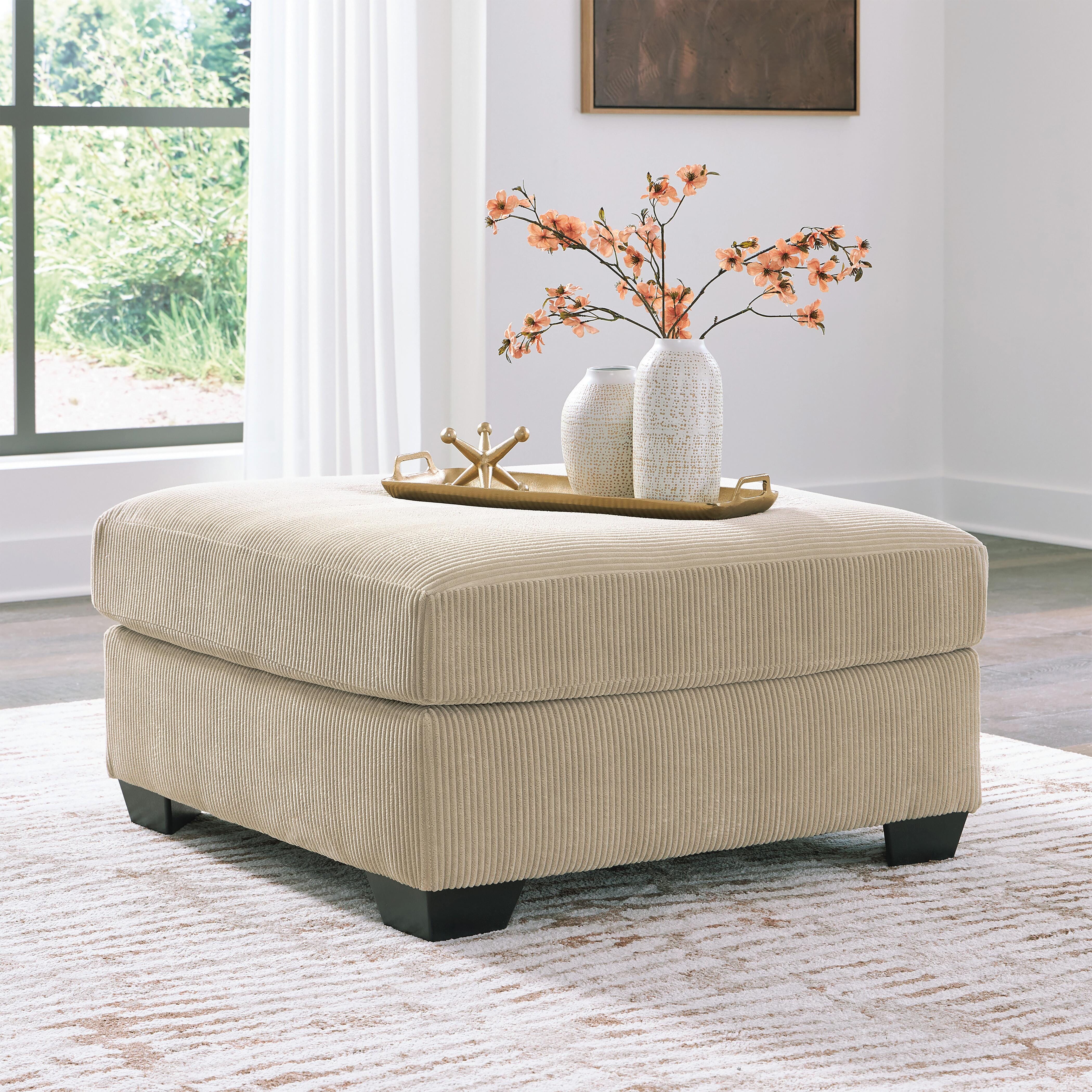 SimpleJoy Oversized Accent Ottoman, Sand, large