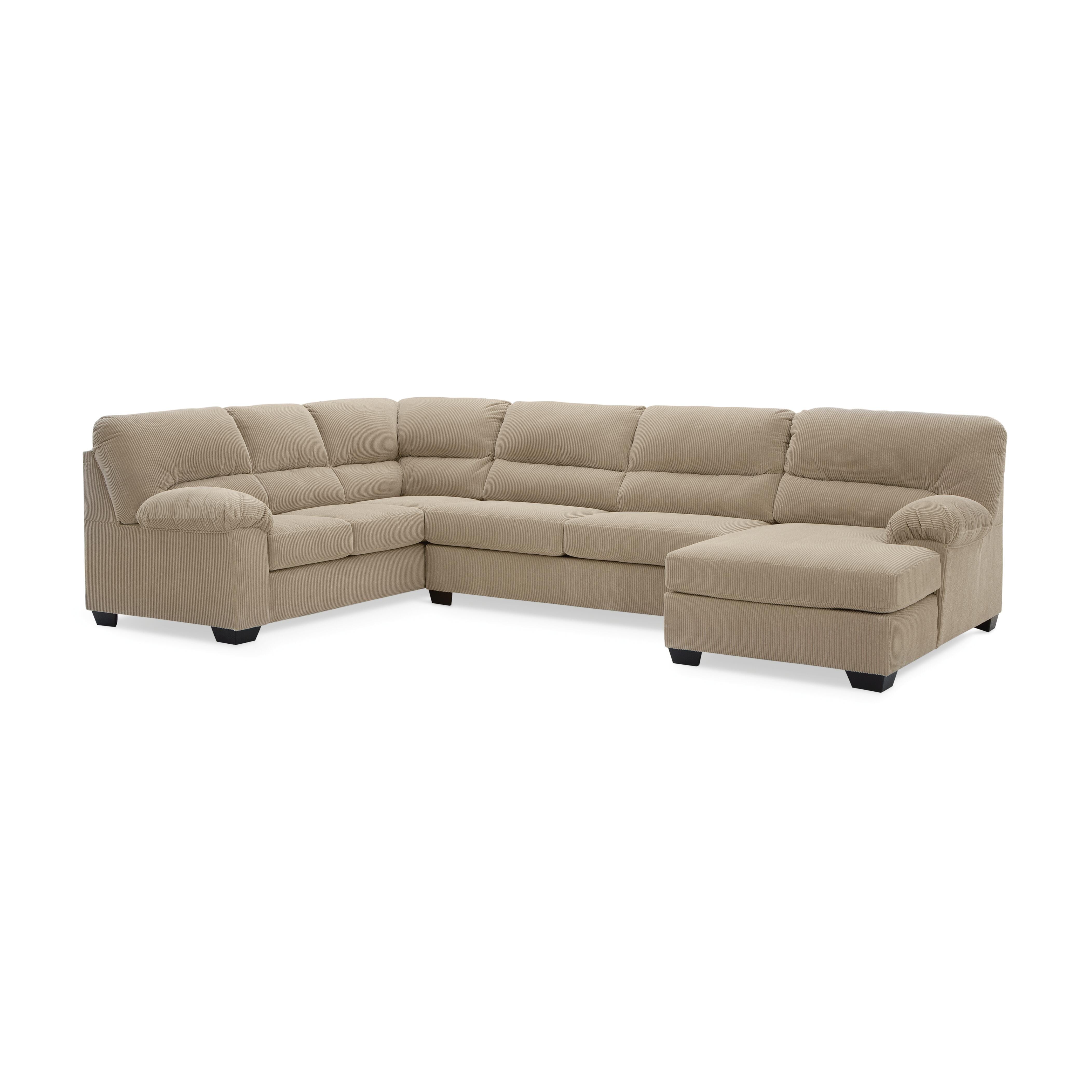 SimpleJoy 3-Piece Sectional with Chaise, Sand, large
