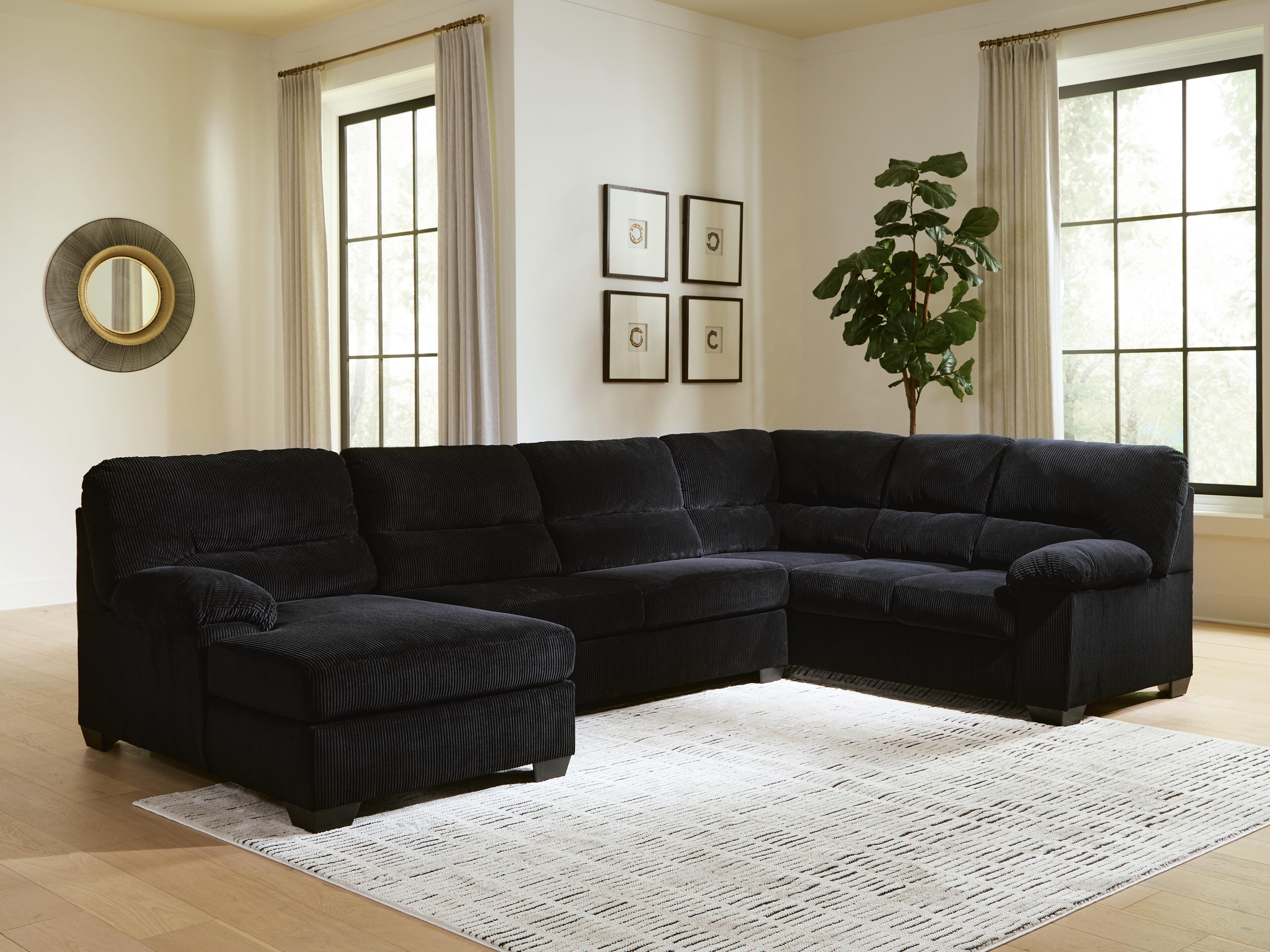 SimpleJoy 3-Piece Sectional with Chaise, Onyx, rollover