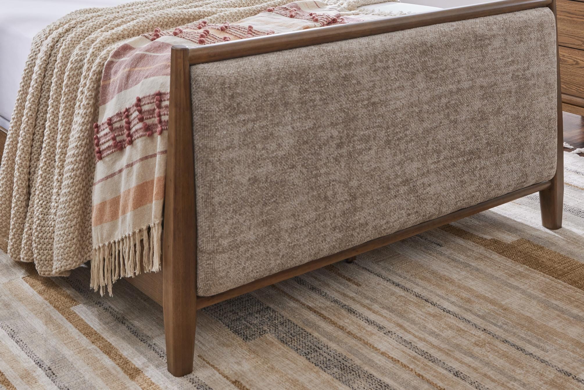 Roanhowe Queen Upholstered Bed, Brown, large