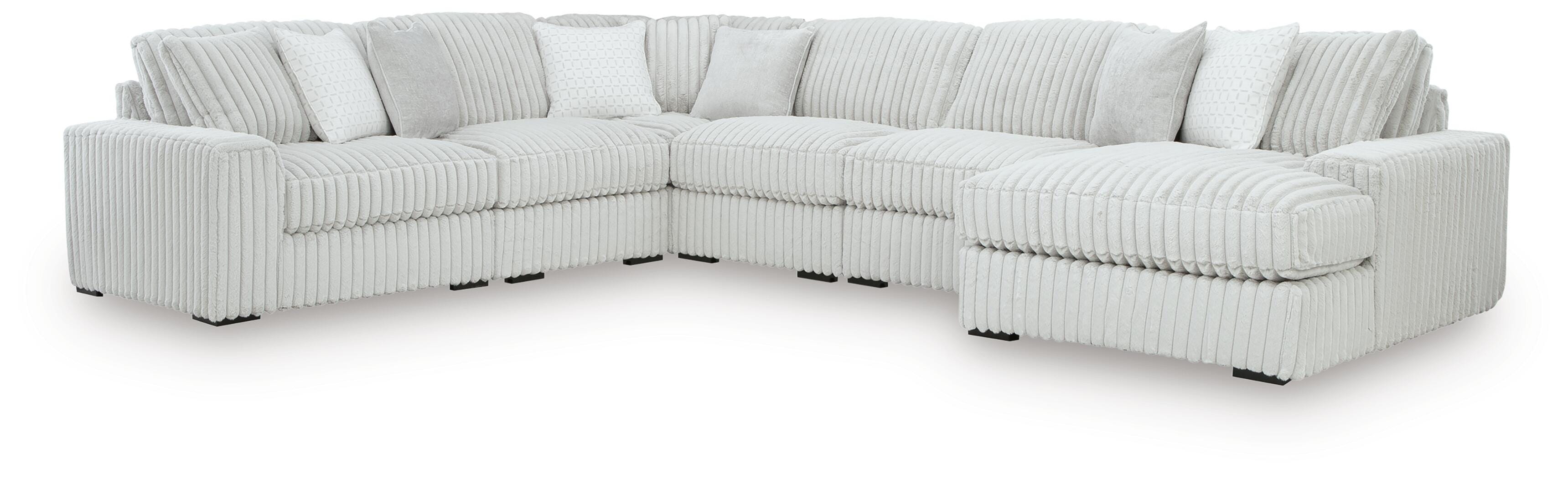 Stupendous 6-Piece Sectional with Chaise, Alloy, large