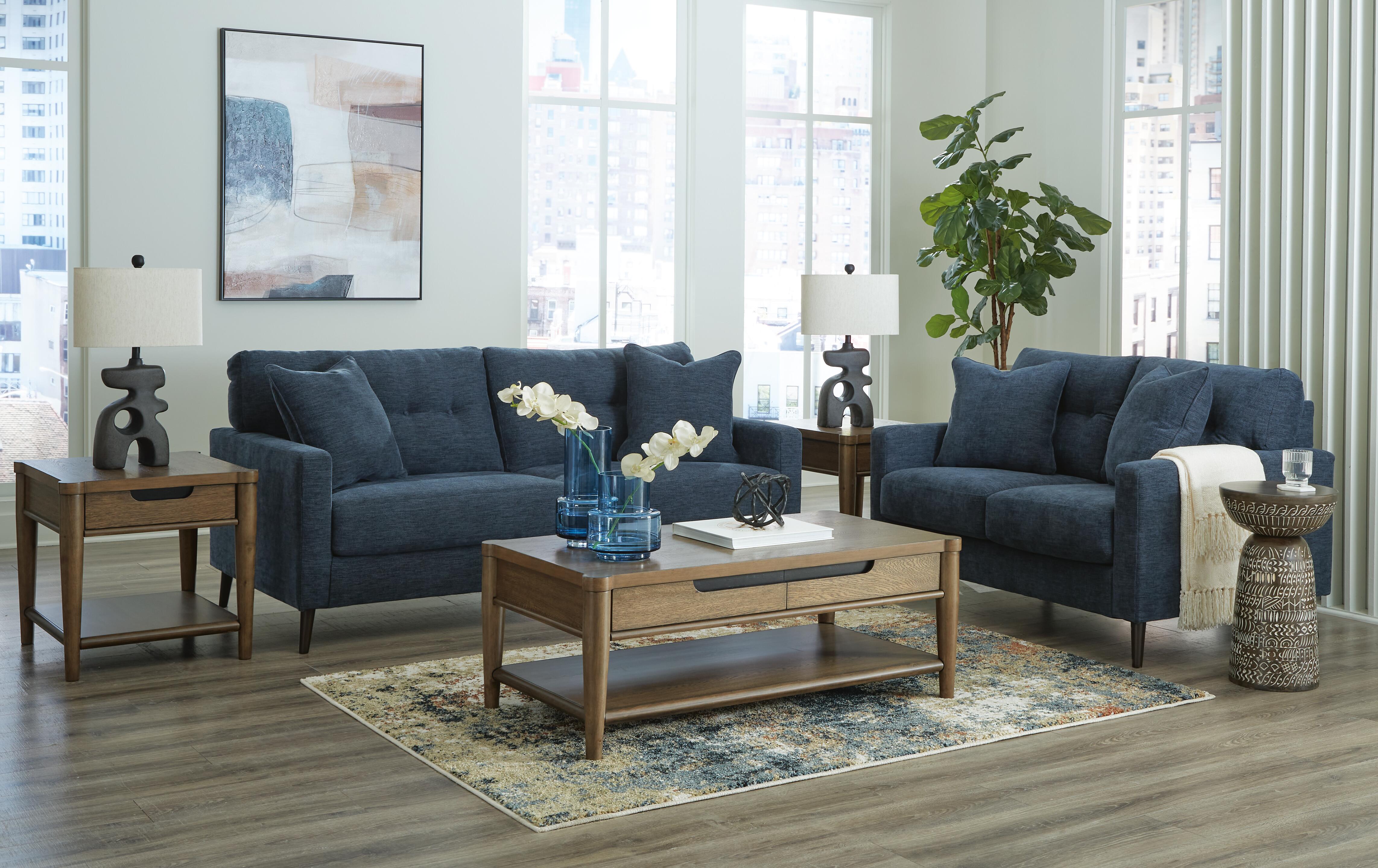 Bixler Sofa and Loveseat, Navy, large