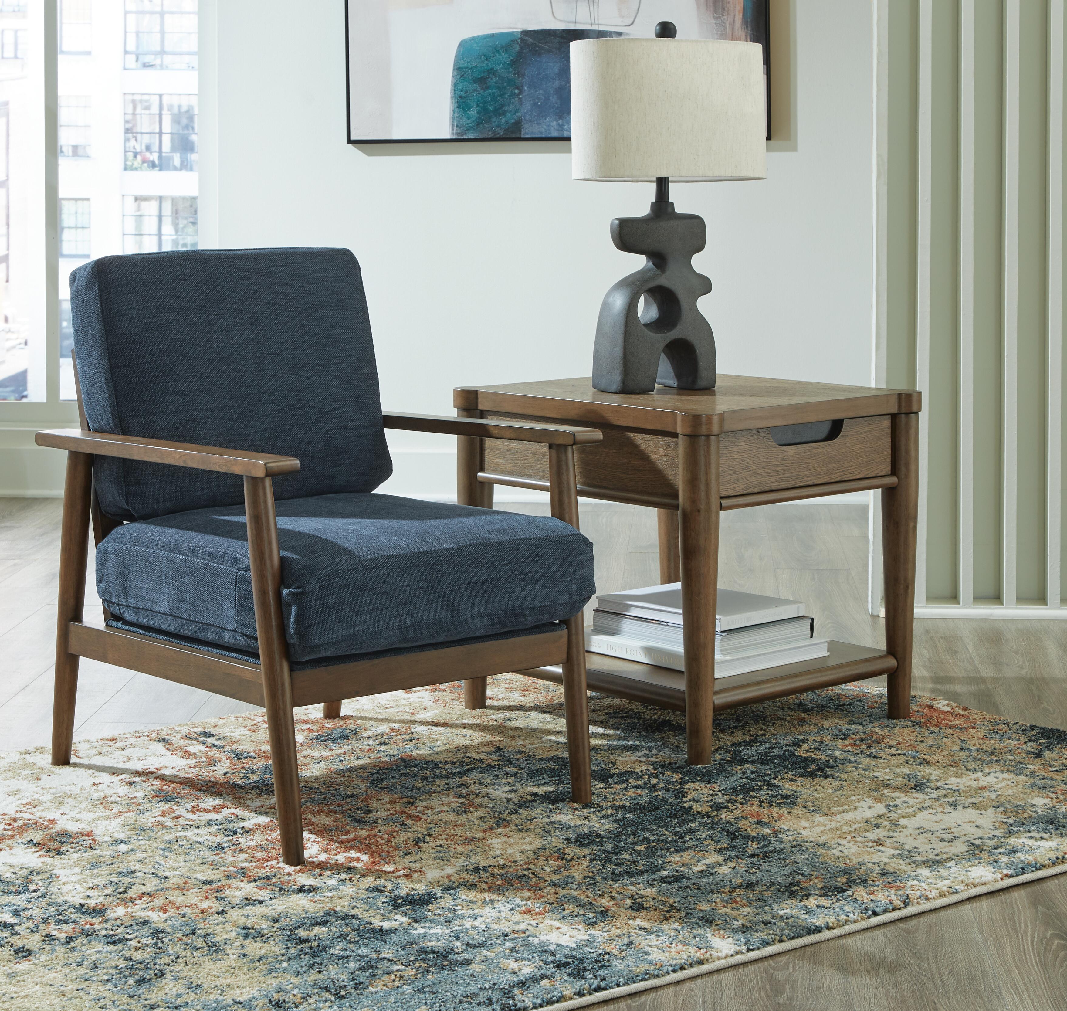 Bixler Accent Chair, Navy, rollover