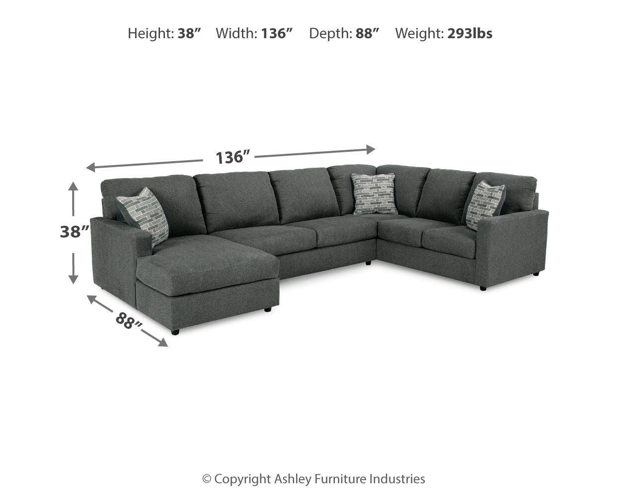 Seccional de 3 piezas con chaise longue Edenfield - image 4