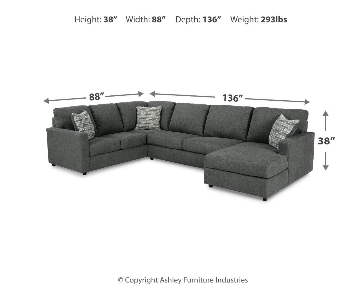 Seccional de 3 piezas con chaise longue Edenfield - image 5
