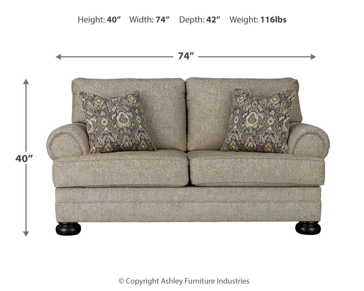 Kananwood Loveseat with Oversized Chair and Ottoman - image 9