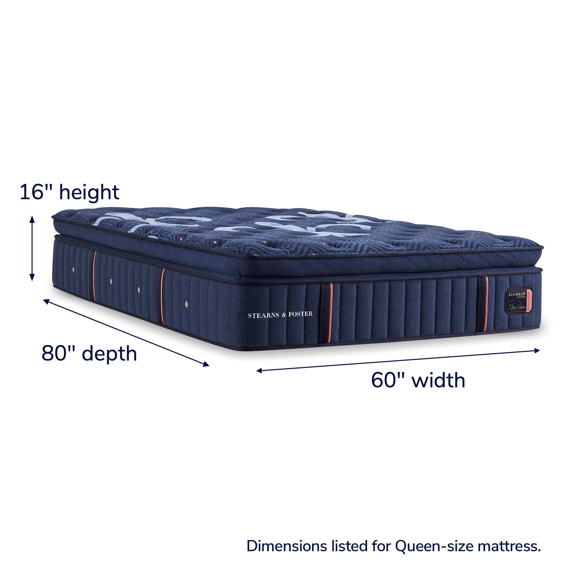 Stearns & Foster® Estate Collection Split Cal King Lux Estate Soft Pillow Top, Indigo, large