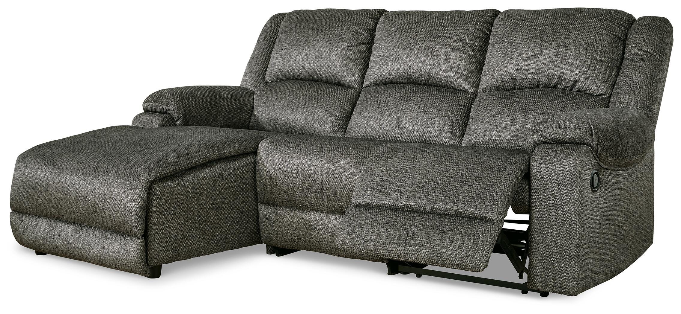 Benlocke 3-Piece Reclining Sectional with Chaise, Flannel, large