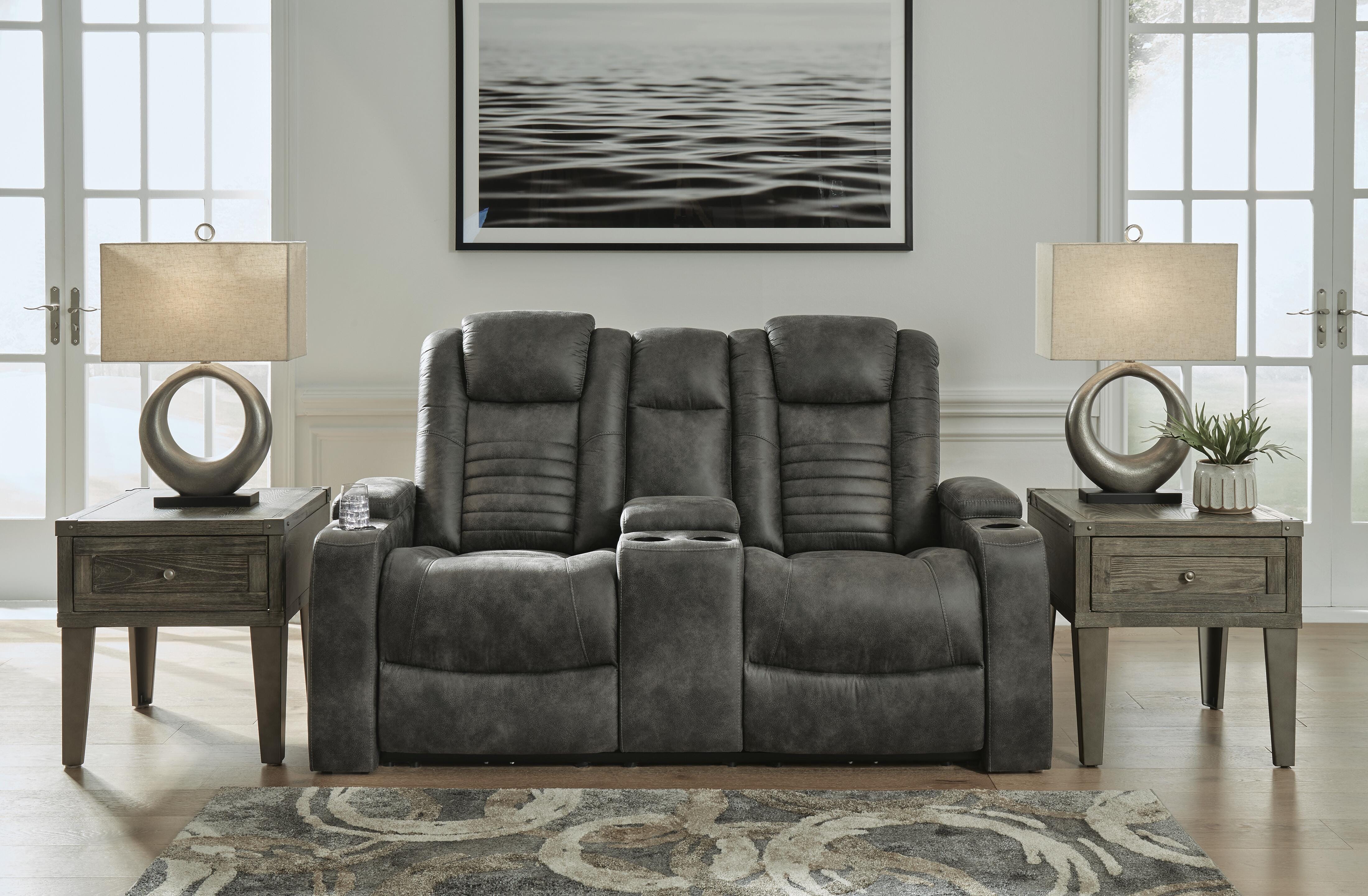 Soundcheck Power Reclining Loveseat with Console, Storm, large
